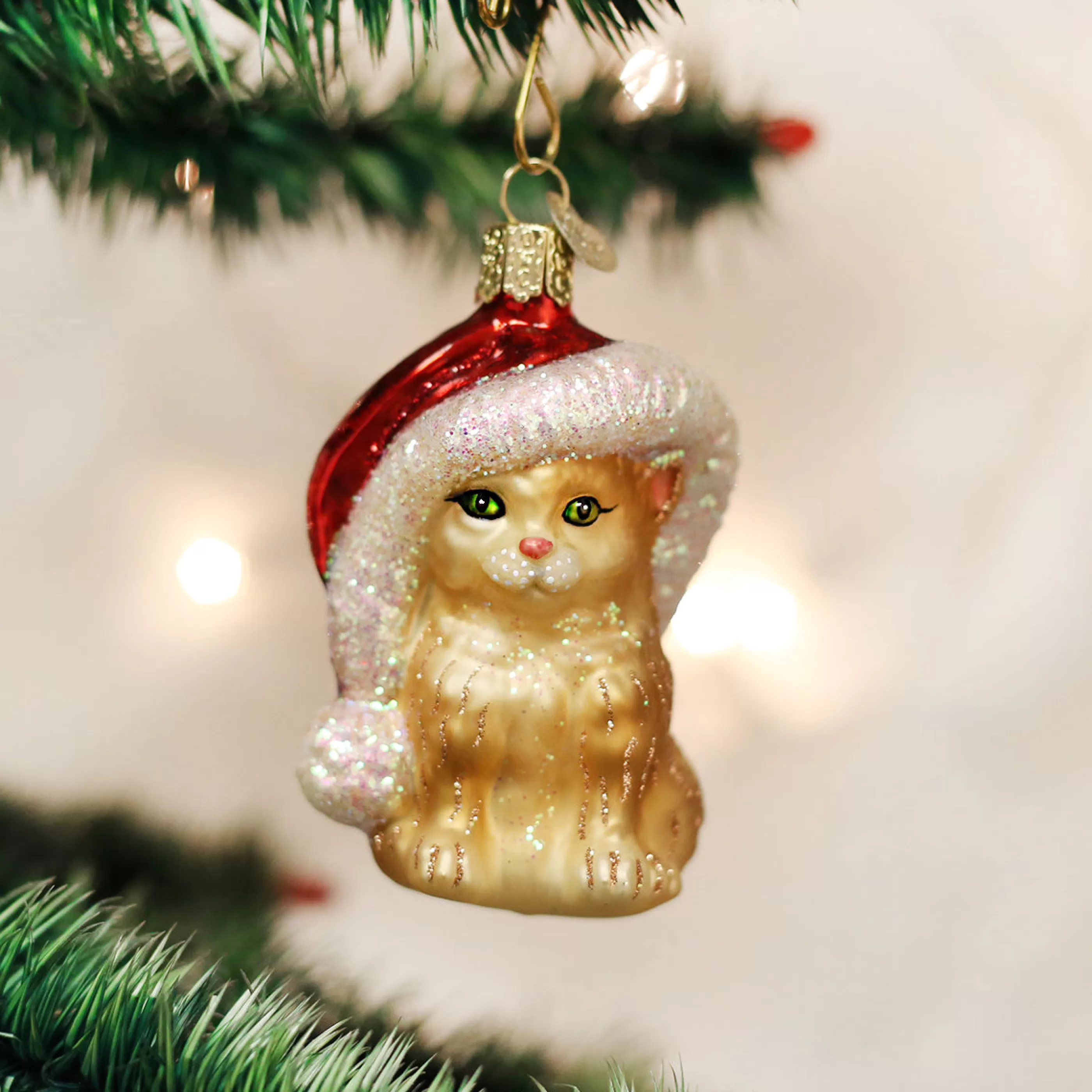 Kasa World Ltd Santa's Kitten Ornament