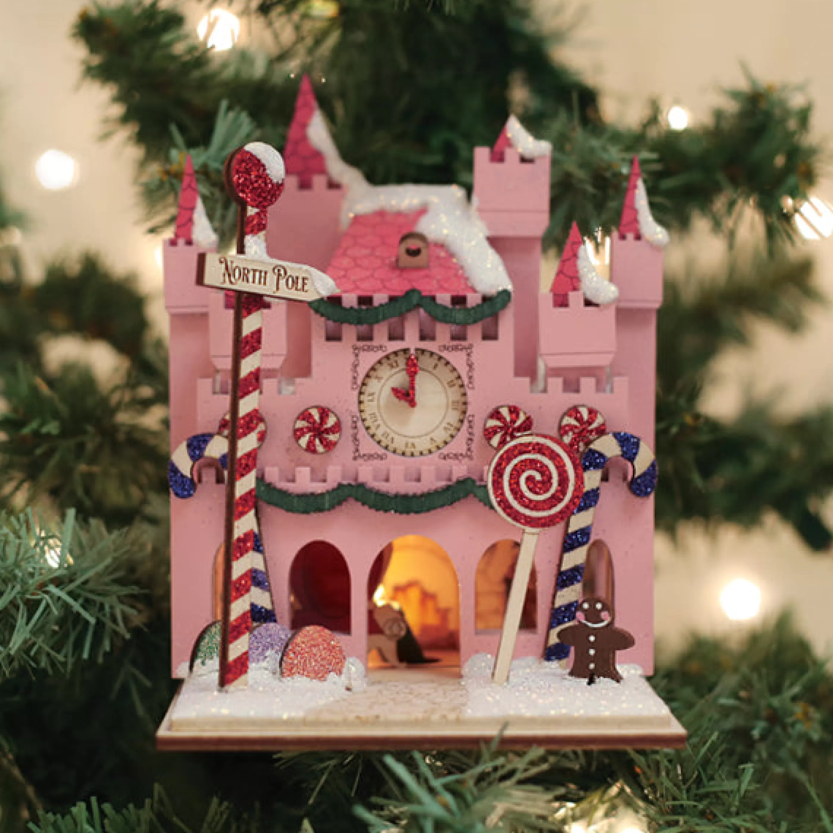 EAST WEST Santa's Magic Castle Ornament