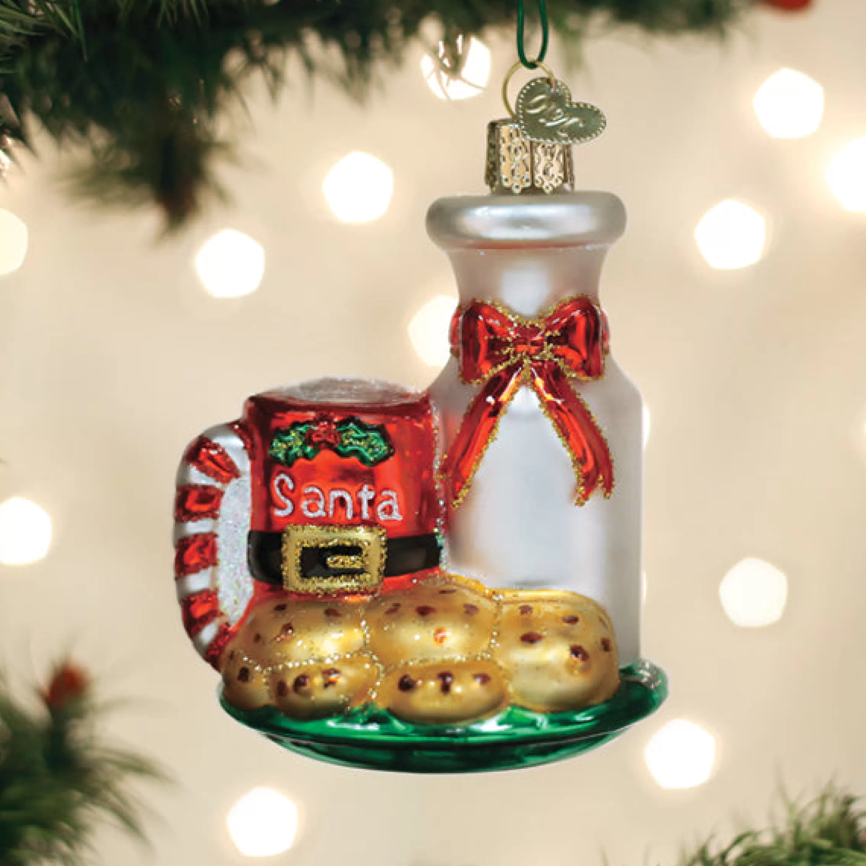 EAST WEST Santa's Milk & Cookies Ornament