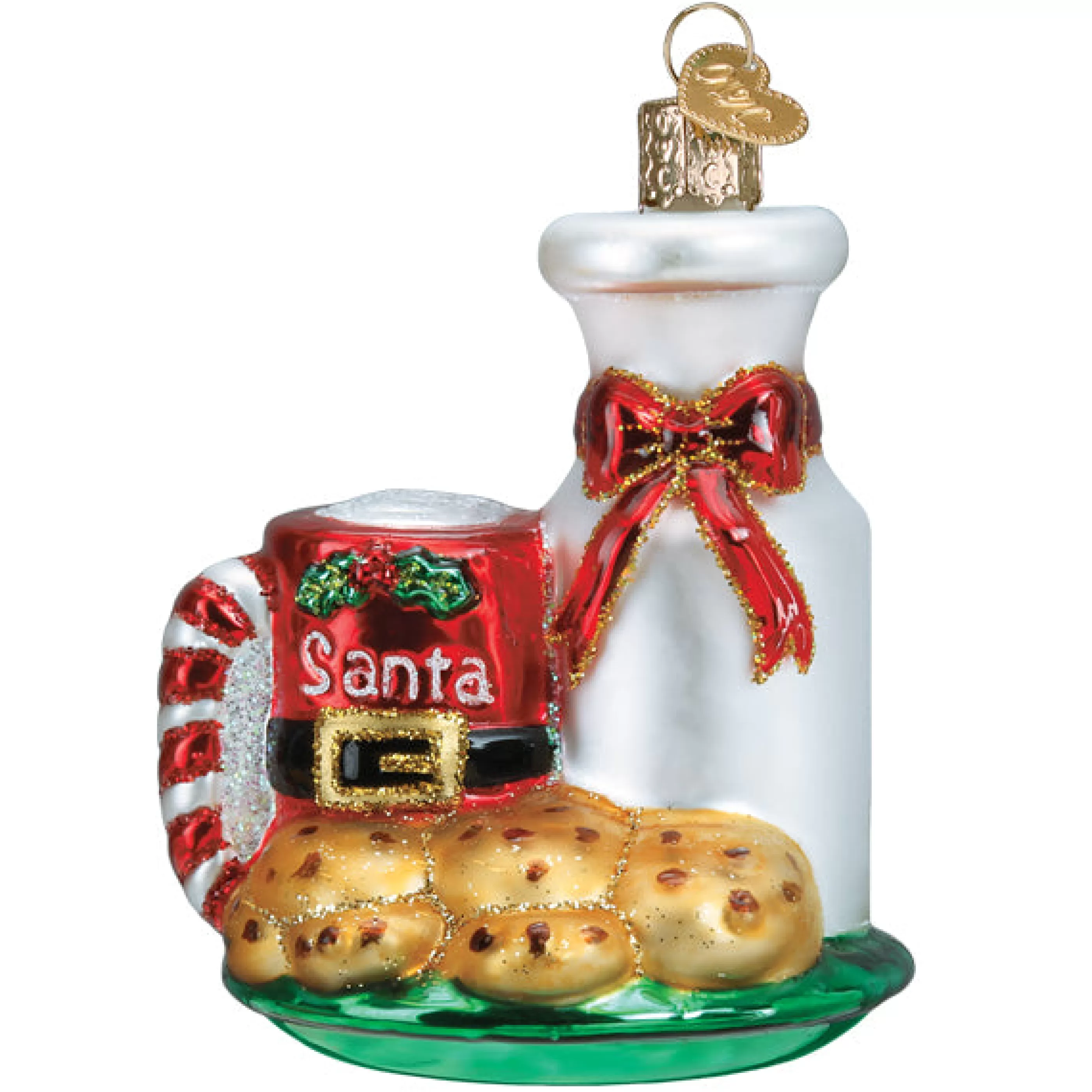 EAST WEST Santa's Milk & Cookies Ornament