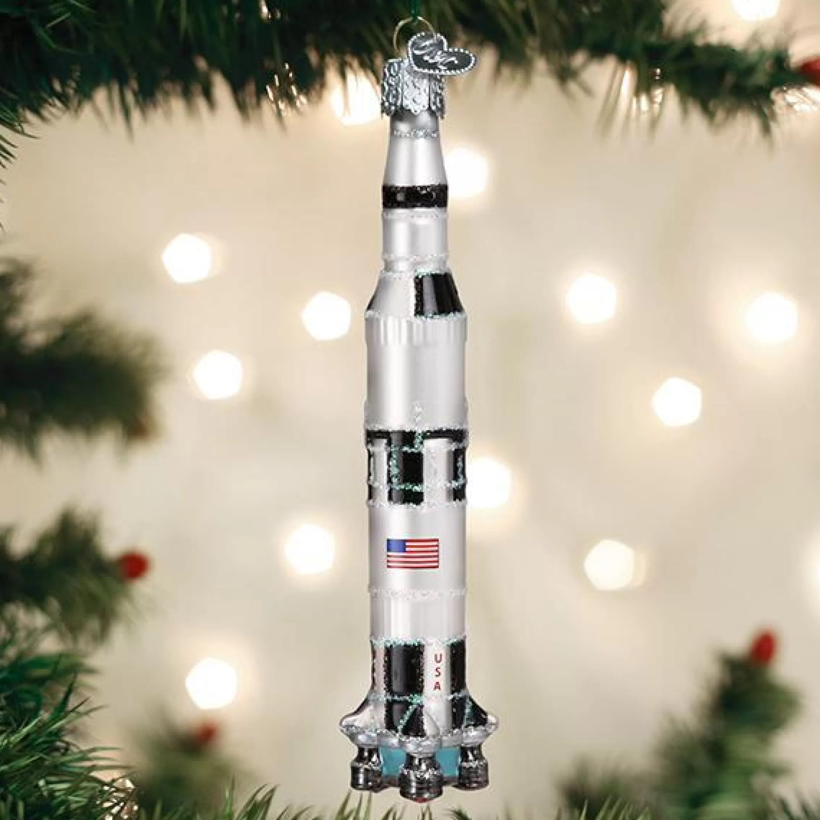 EAST WEST Saturn V Rocket Ornament