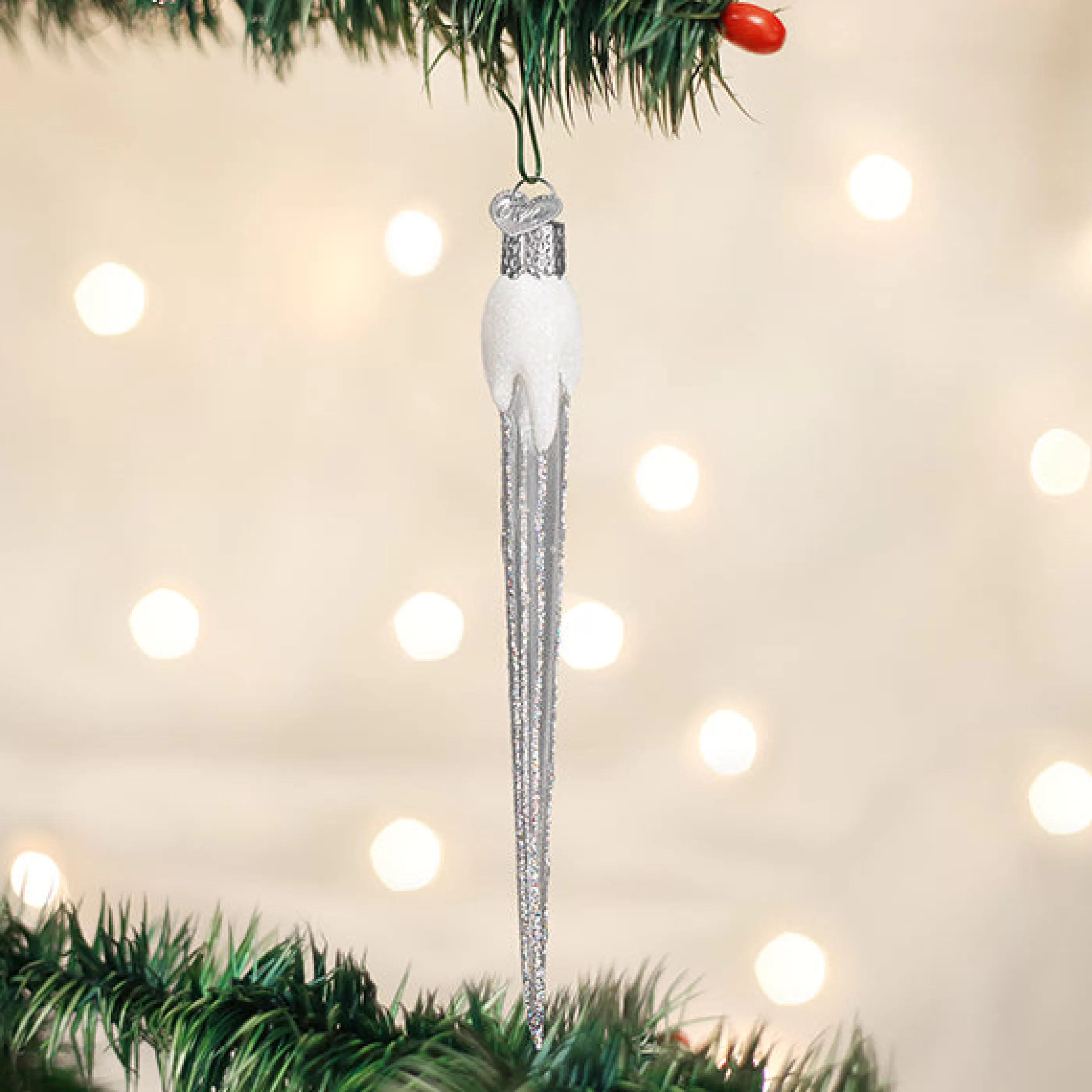 Kasa World Ltd Silver Sparkling Icicle Ornament