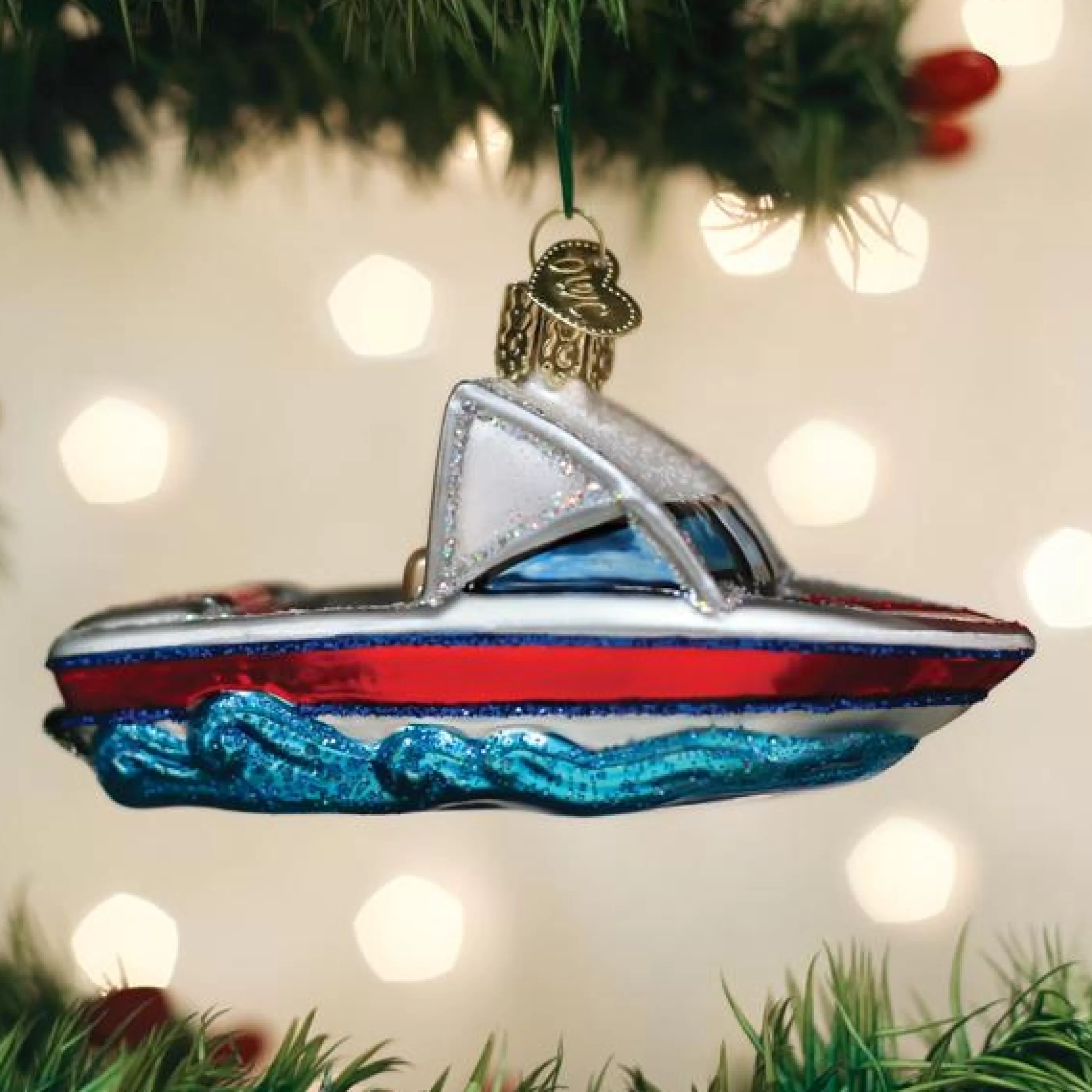 EAST WEST Ski Boat Ornament