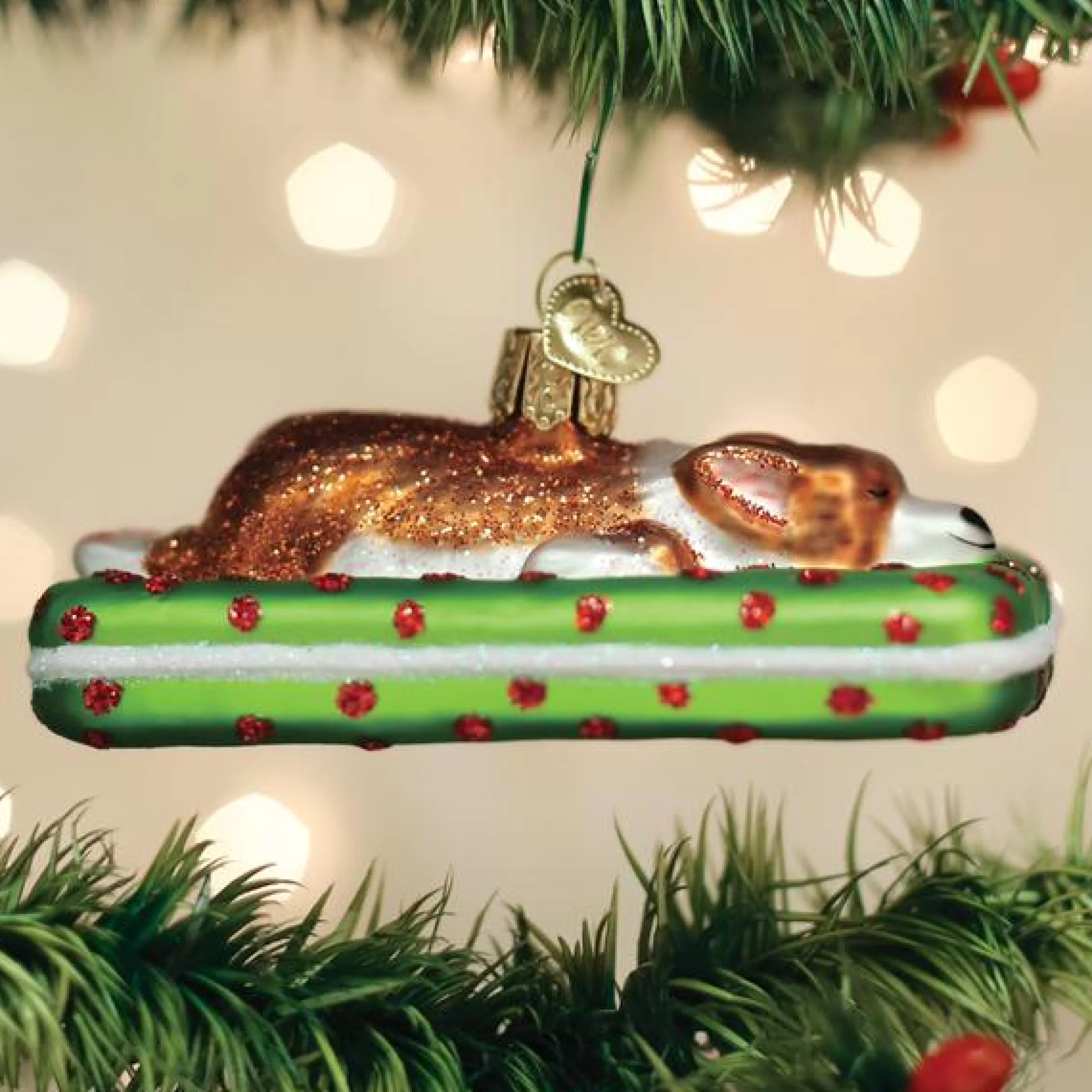 EAST WEST Sleepy Corgi Ornament