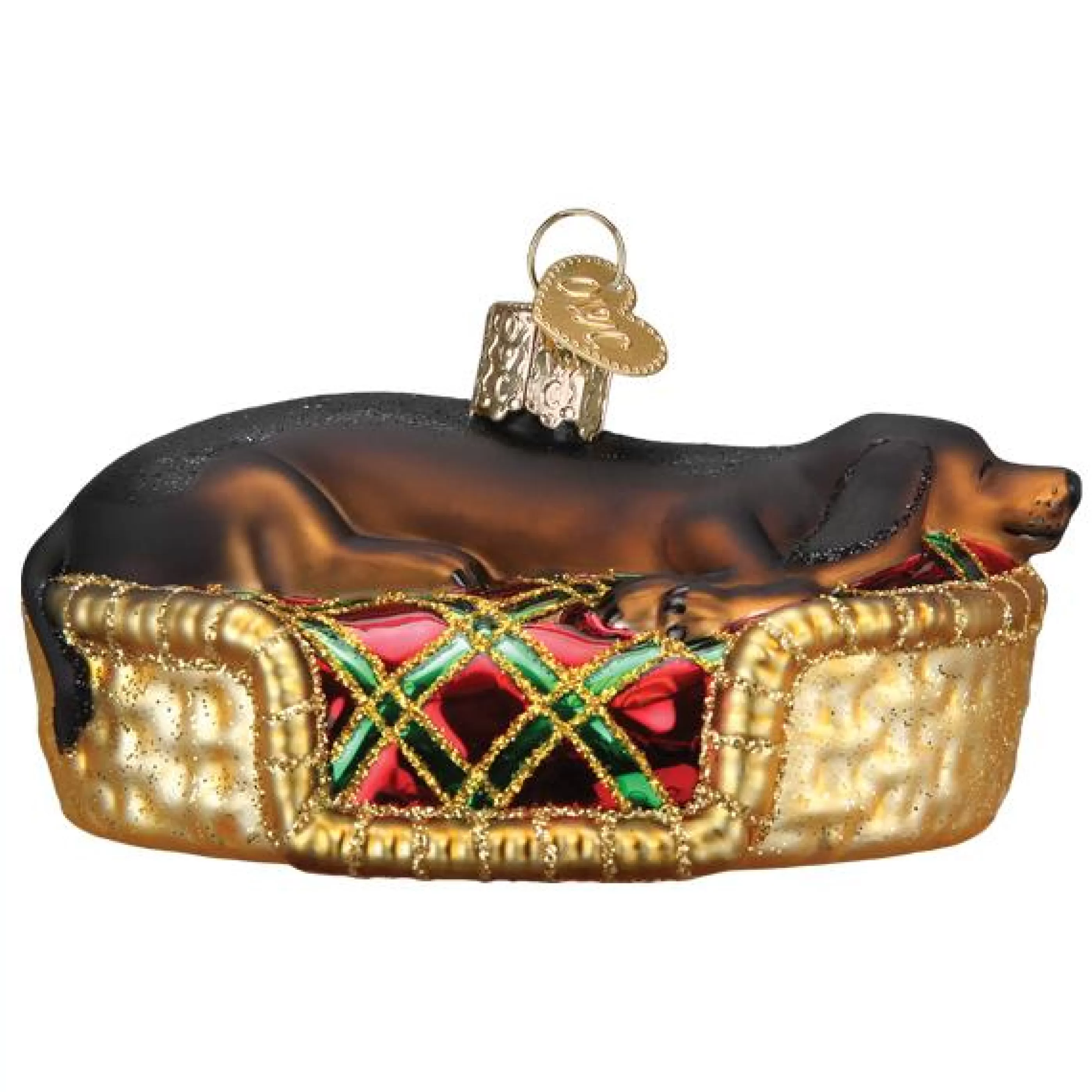 EAST WEST Sleepy Dachshund Ornament