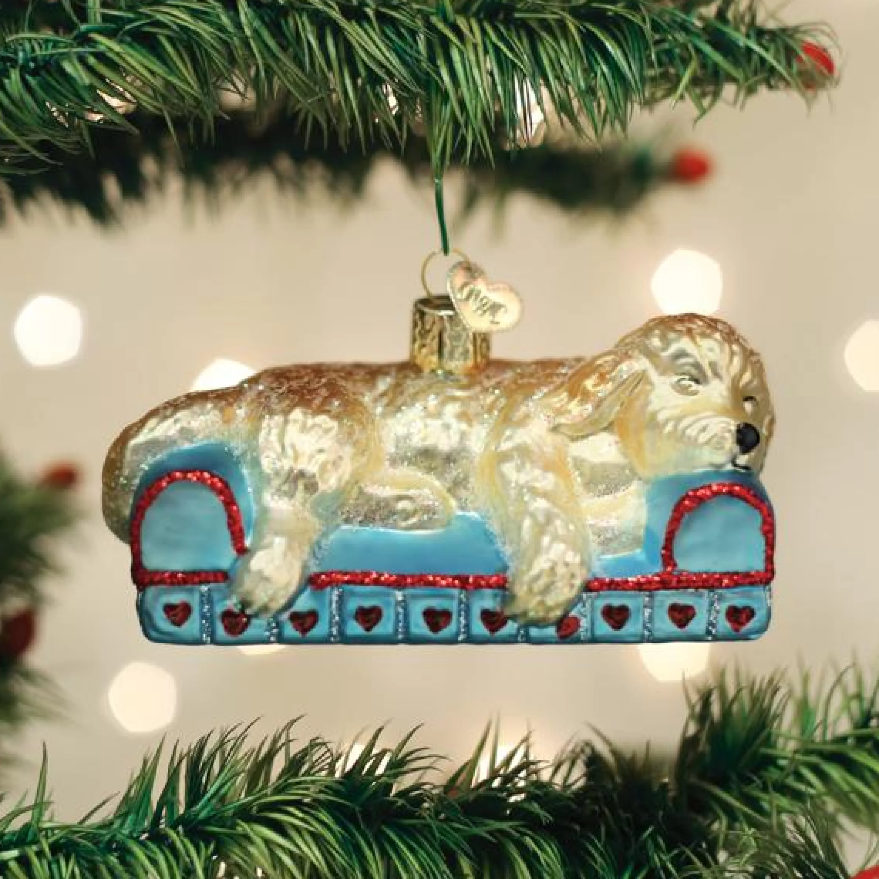 EAST WEST Sleepy Doodle Dog Ornament