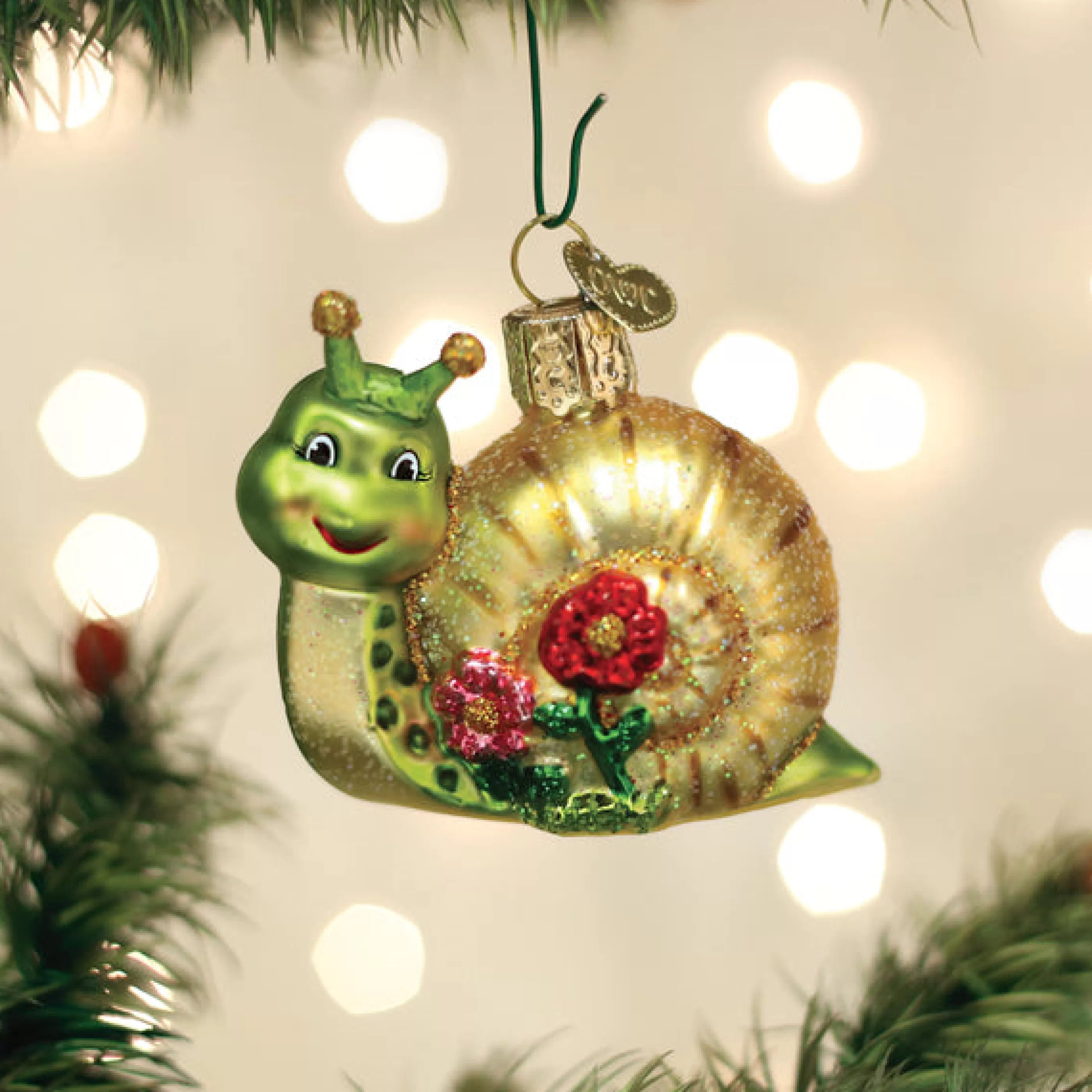 EAST WEST Smiley Snail Ornament