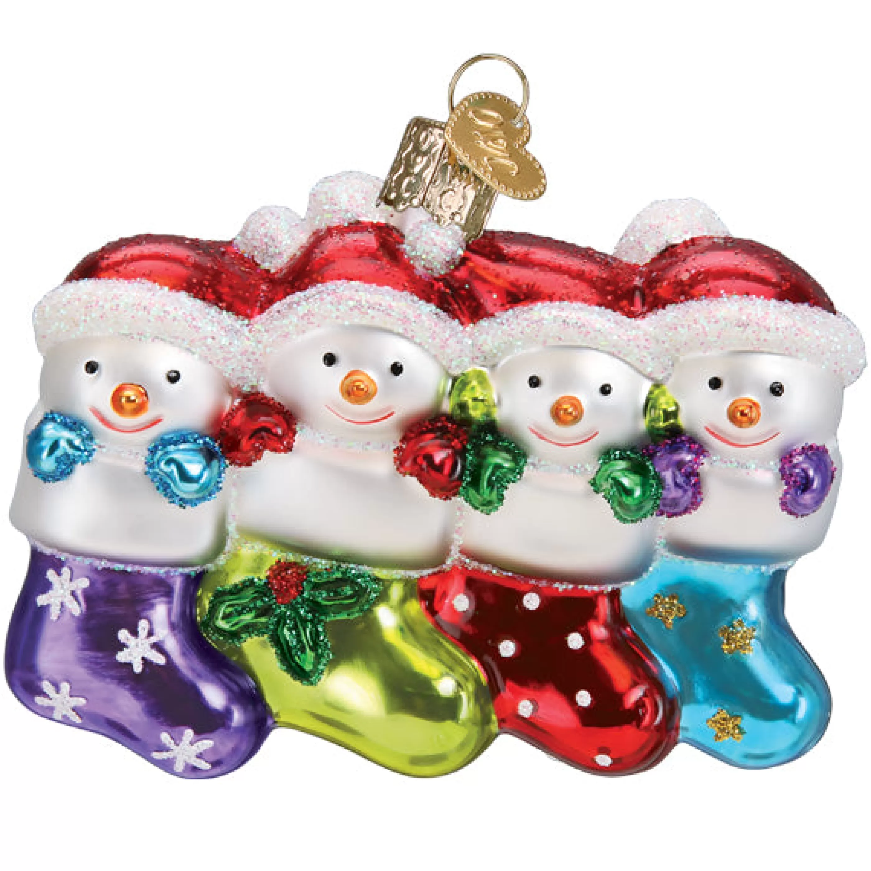 EAST WEST Snow Family Of 4 Ornament