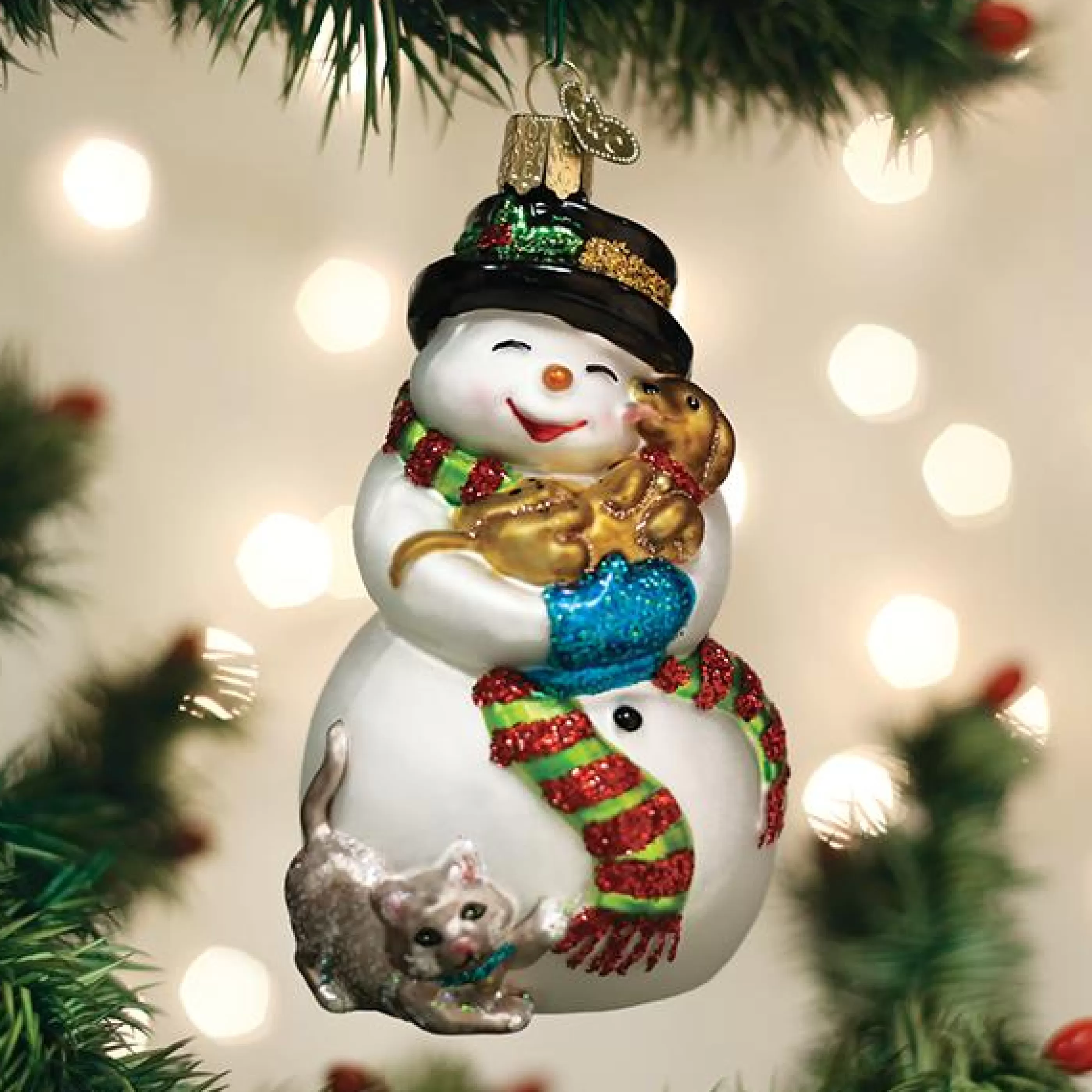 Kasa World Ltd Snowman With Playful Pets