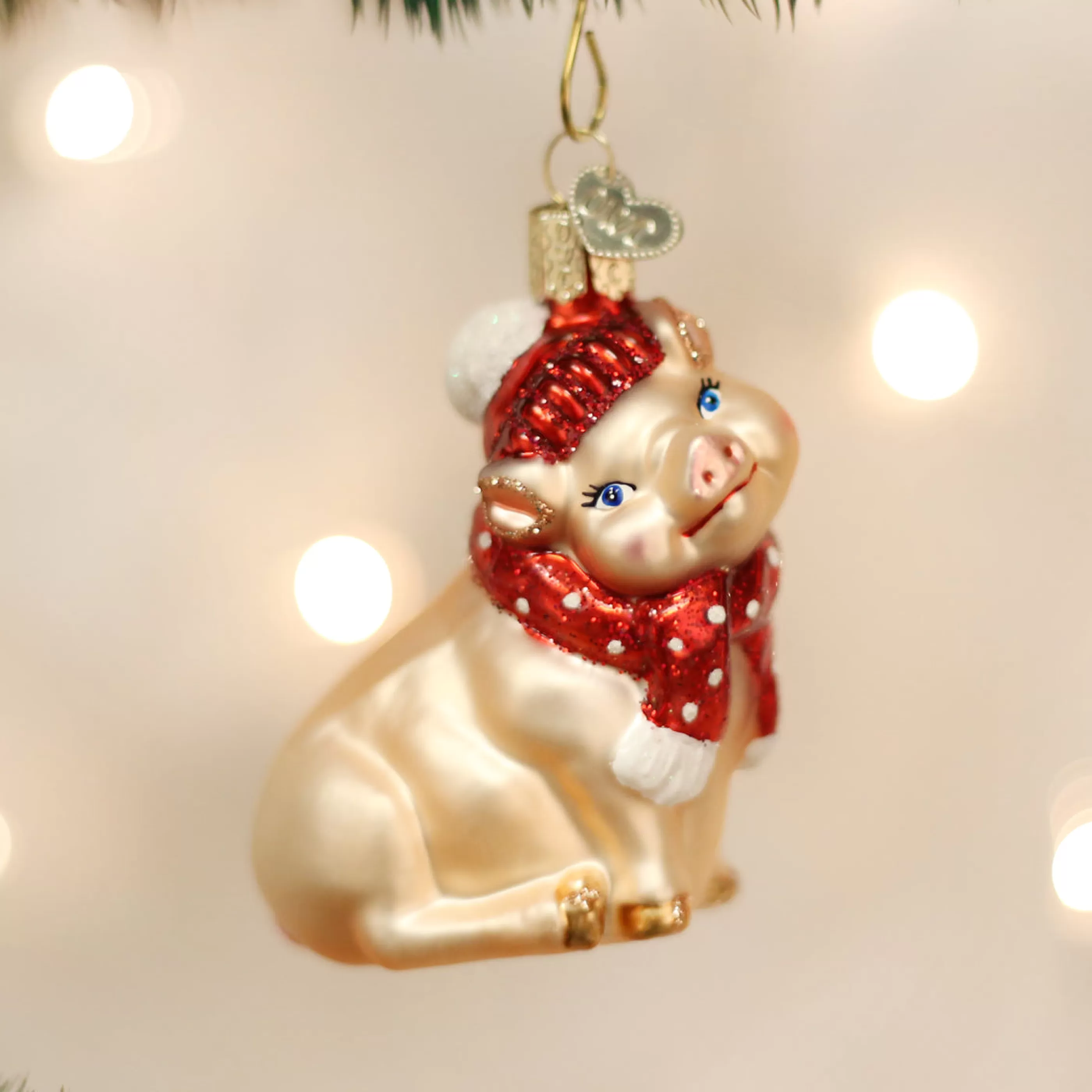 Kasa World Ltd Snowy Pig Ornament