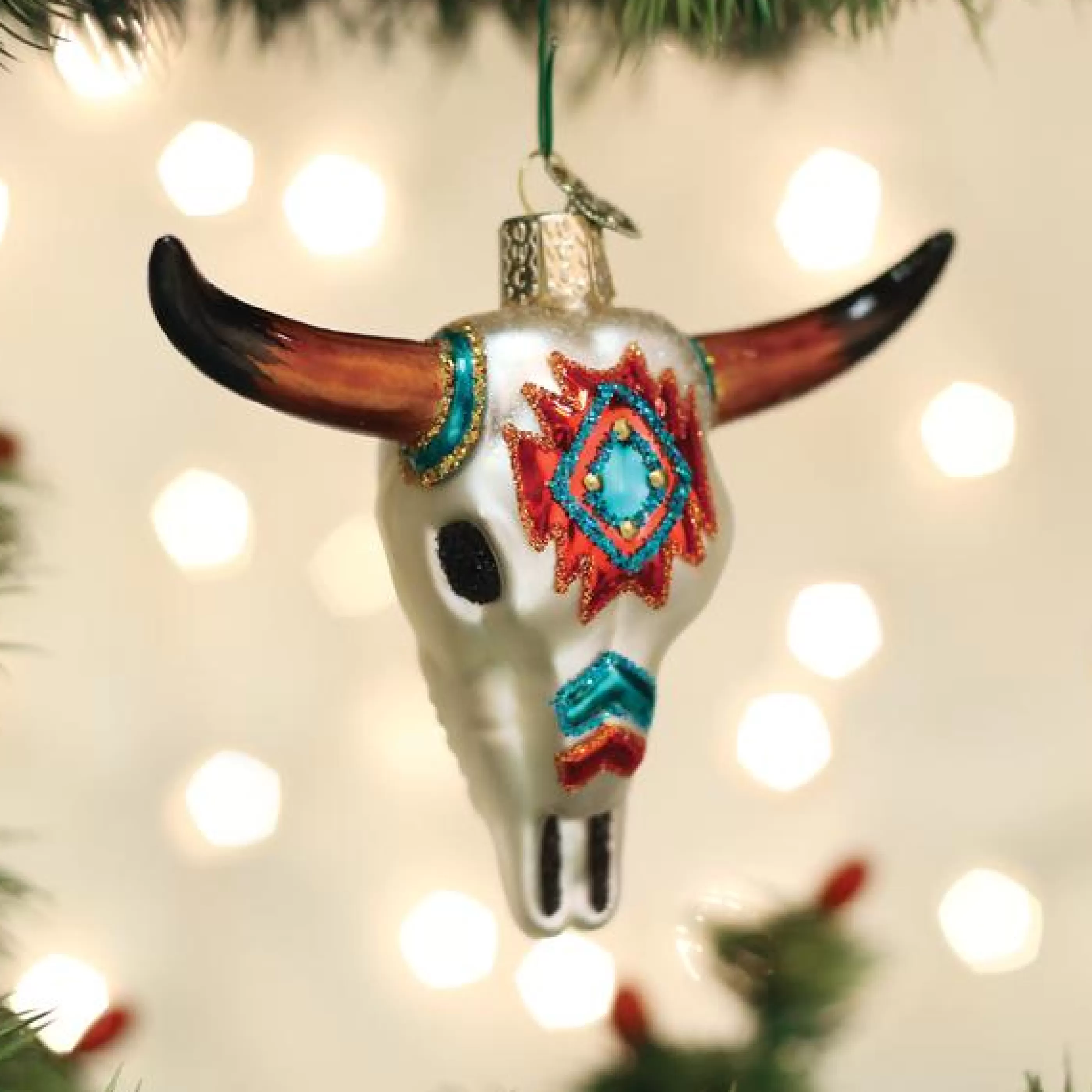 EAST WEST Southwestern Steer Skull Ornament