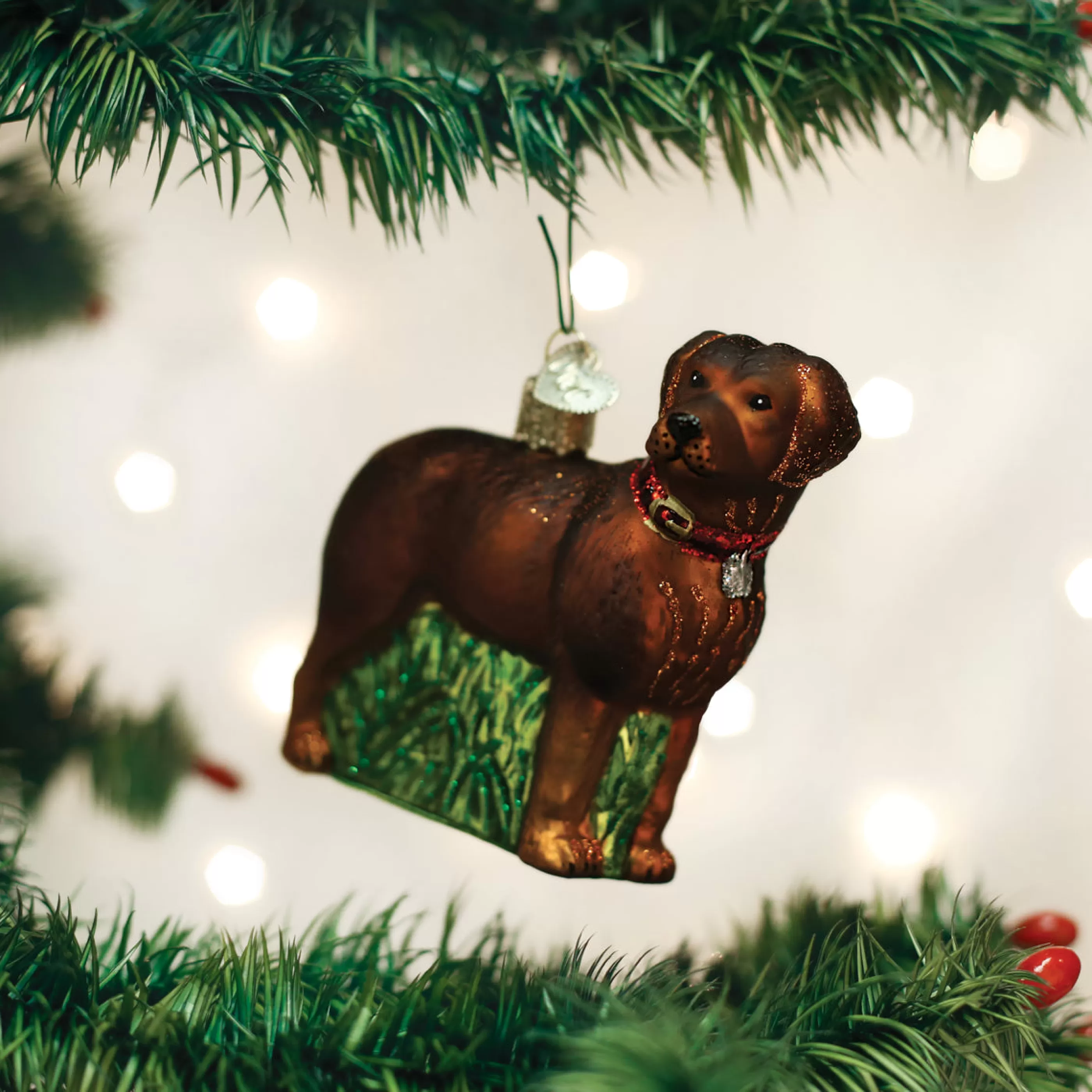 EAST WEST Standing Chocolate Lab Ornament