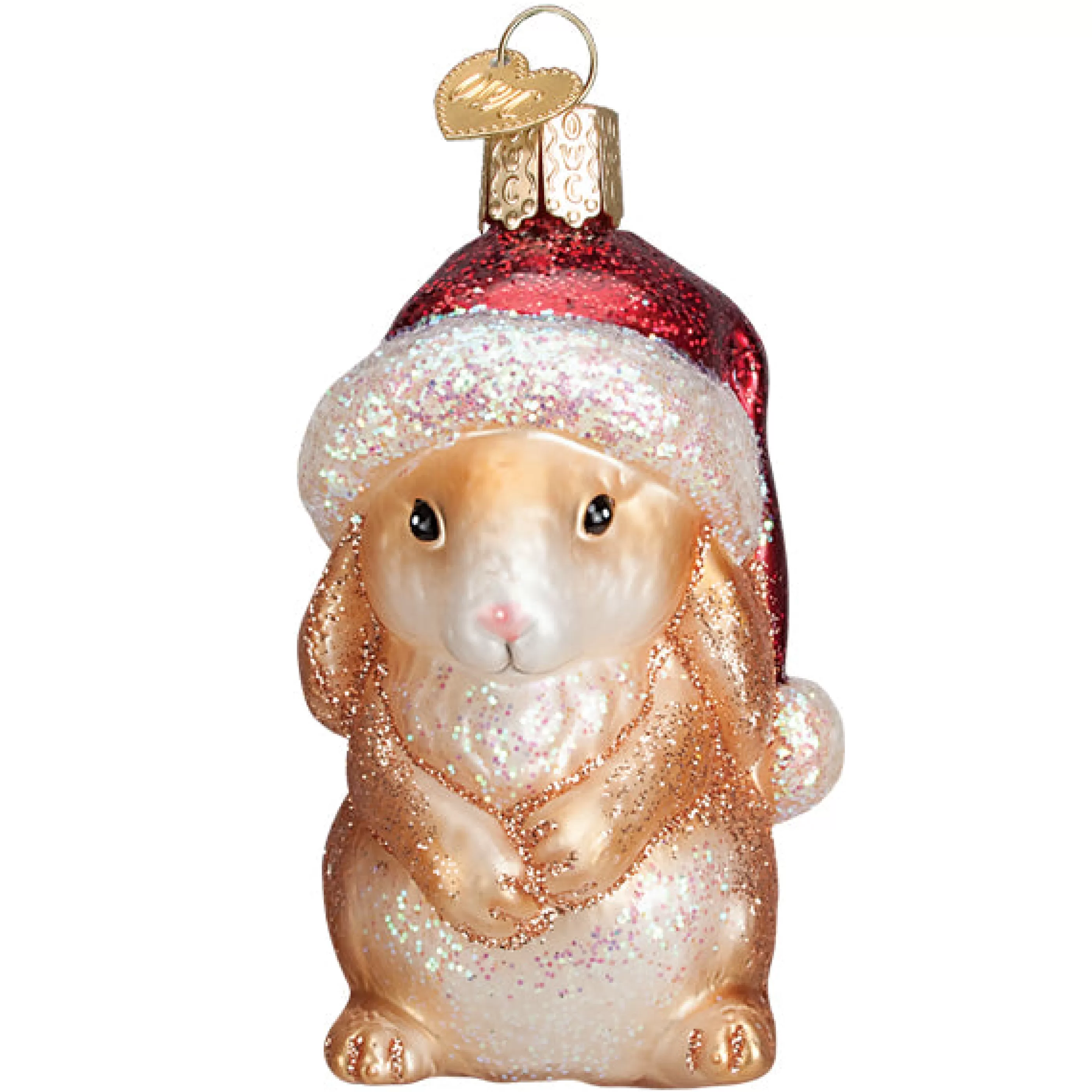 EAST WEST Standing Christmas Bunny Ornament