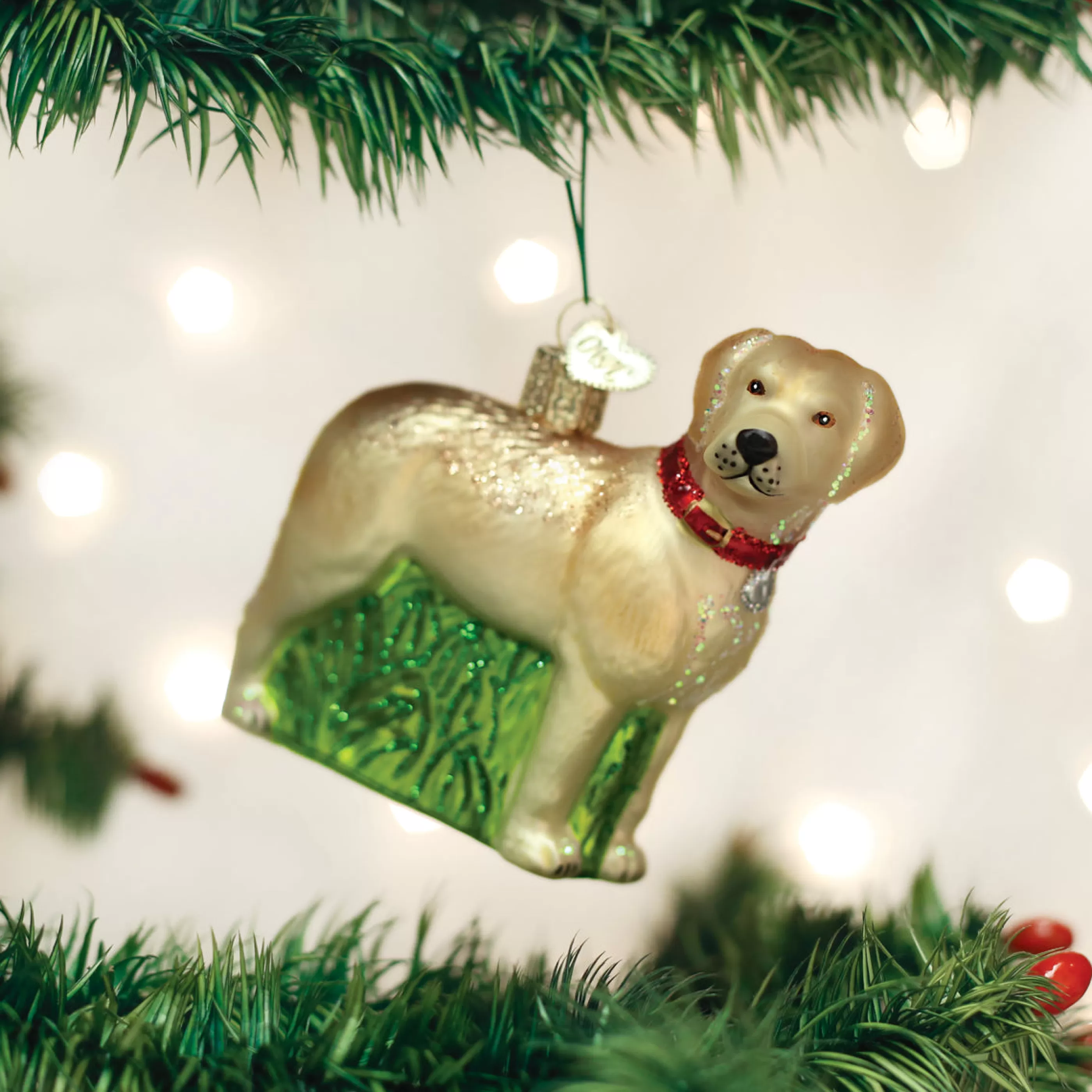 EAST WEST Standing Yellow Lab Ornament