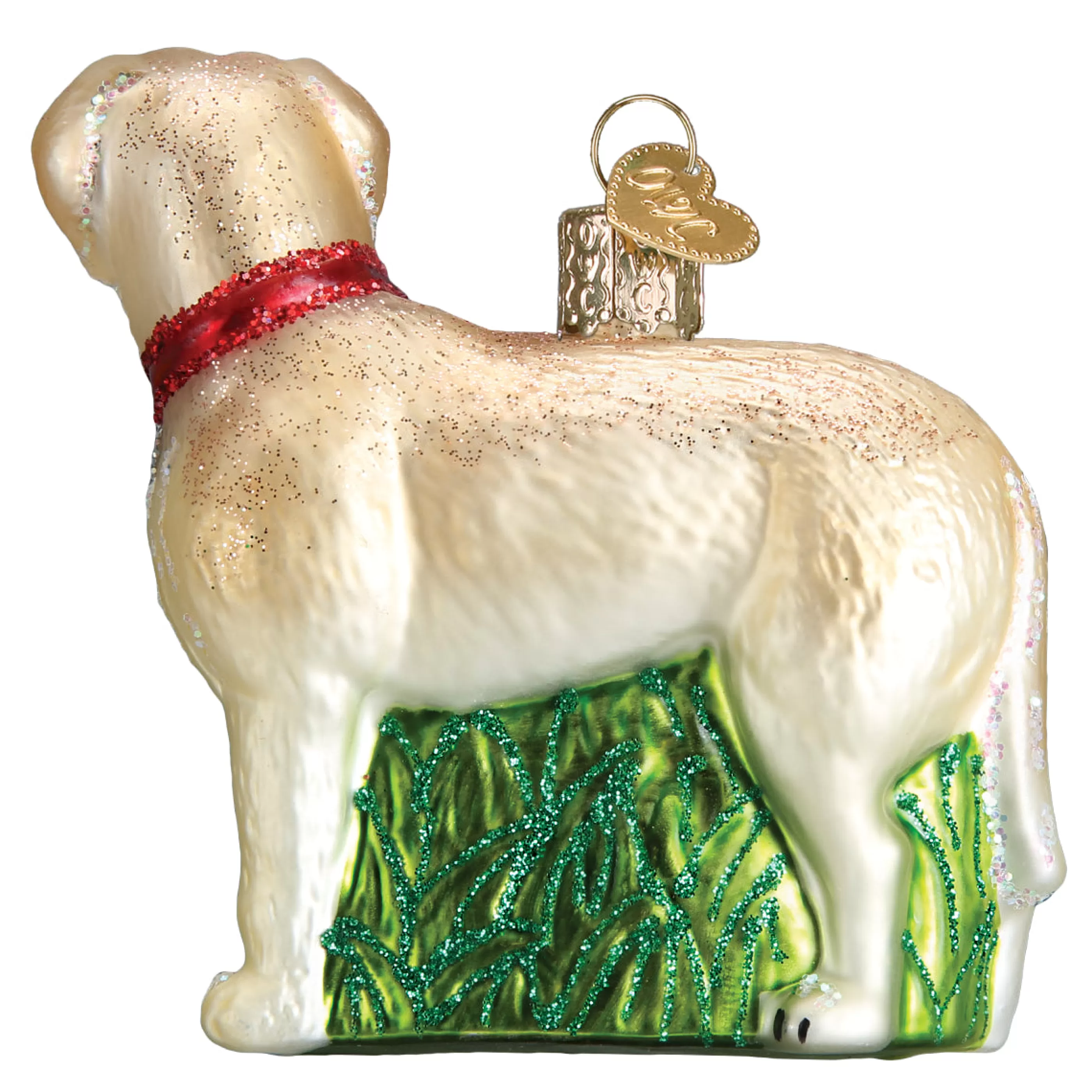 EAST WEST Standing Yellow Lab Ornament