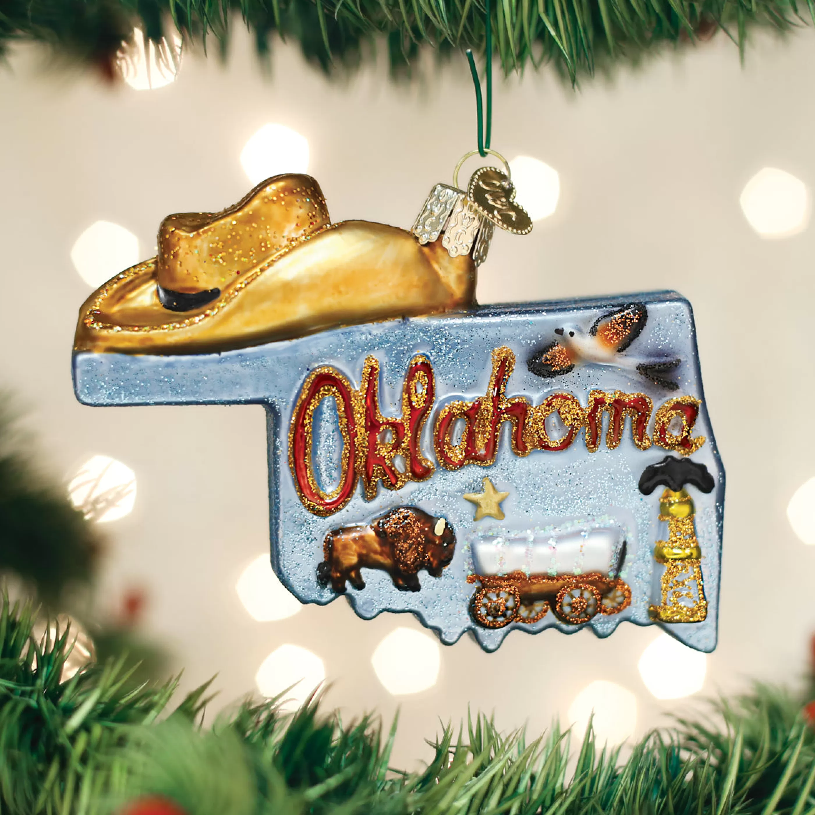 EAST WEST State Of Oklahoma Ornament