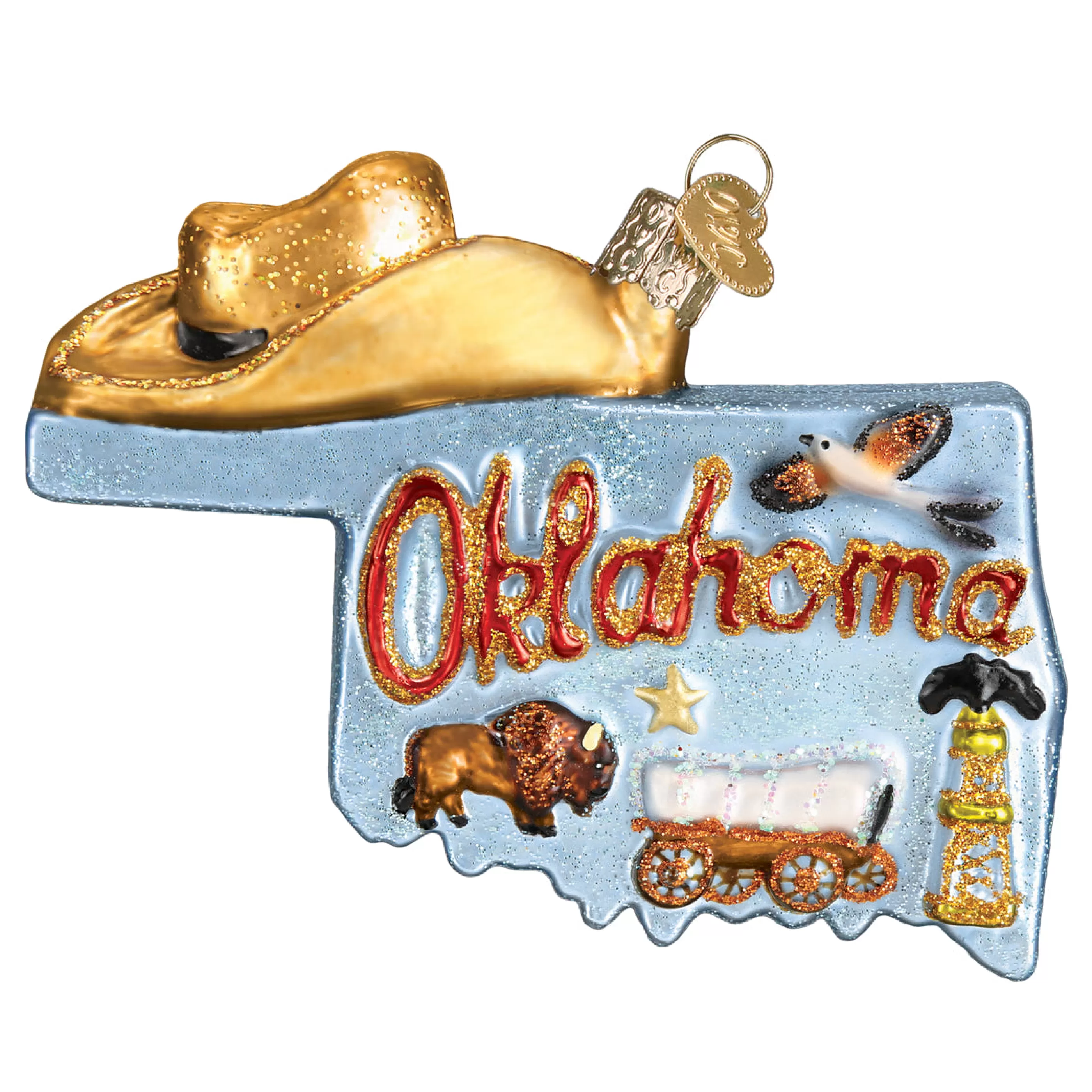 EAST WEST State Of Oklahoma Ornament