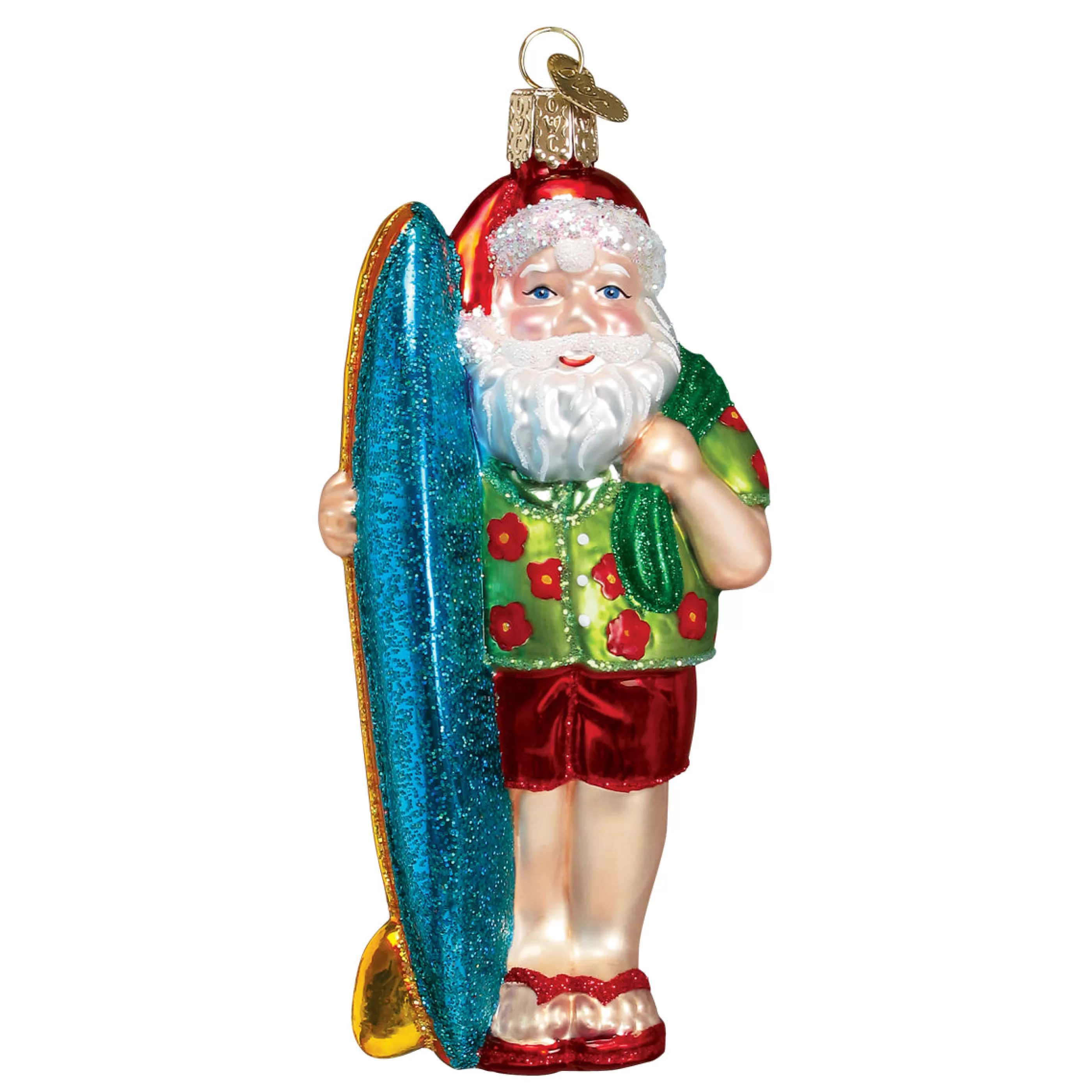 Kasa World Ltd Surfer Santa Ornament