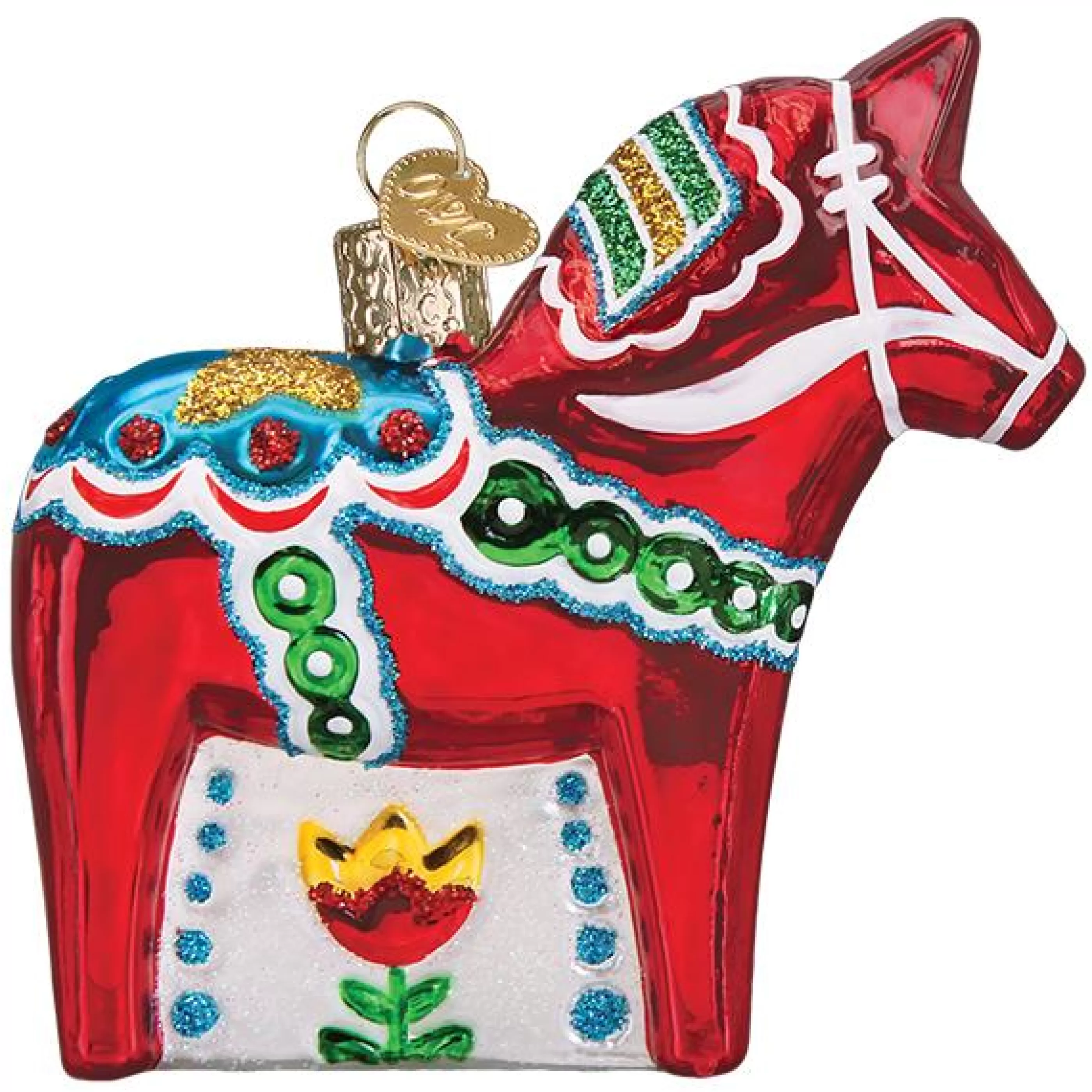 EAST WEST Swedish Dala Horse Ornament