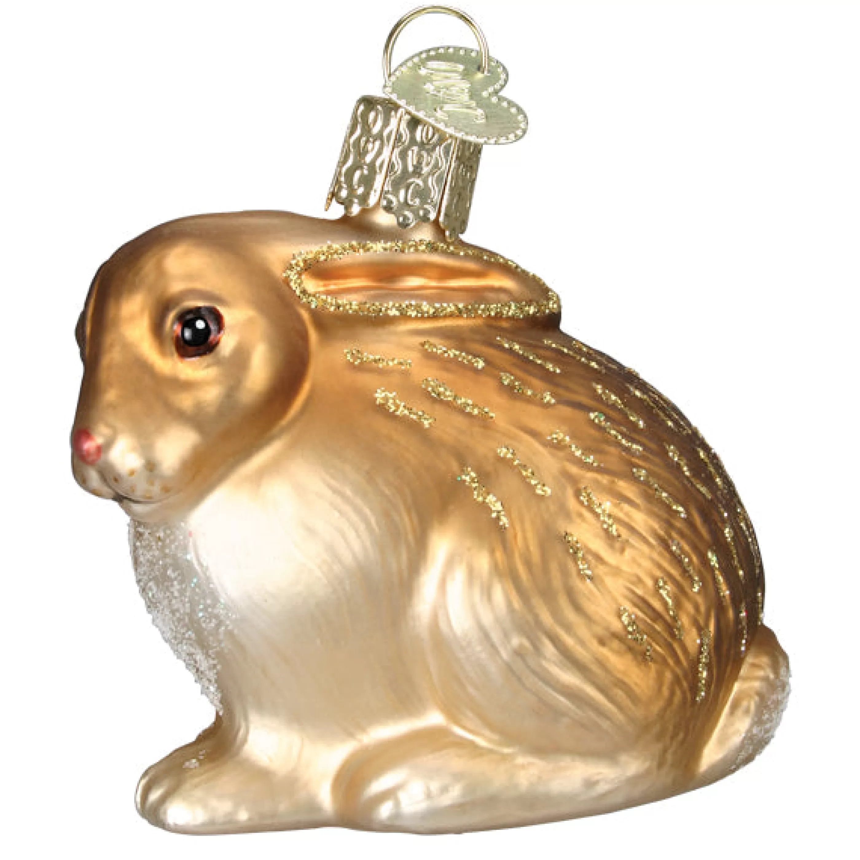 EAST WEST Tan Cottontail Bunny Ornament