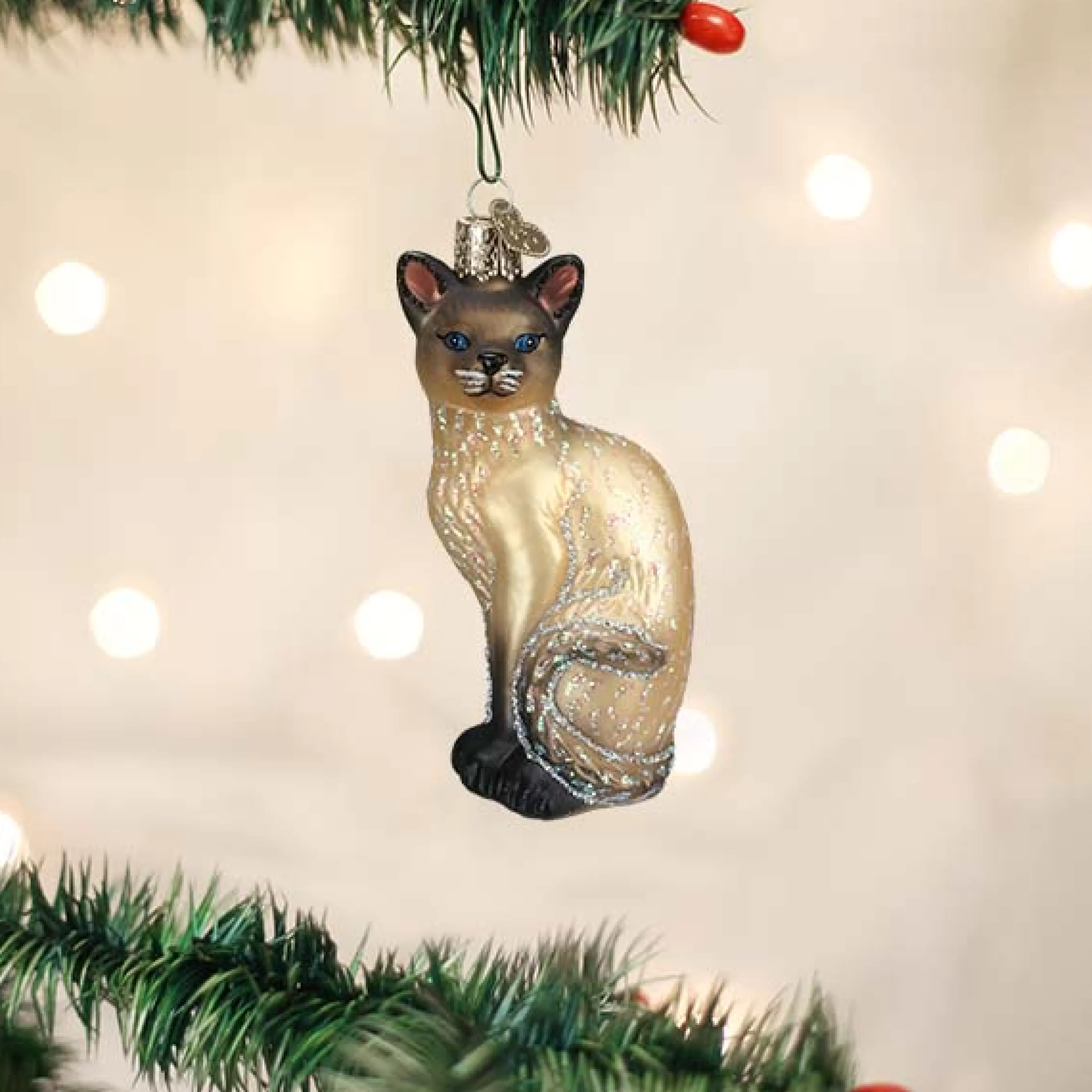 EAST WEST Tan Siamese Cat Ornament