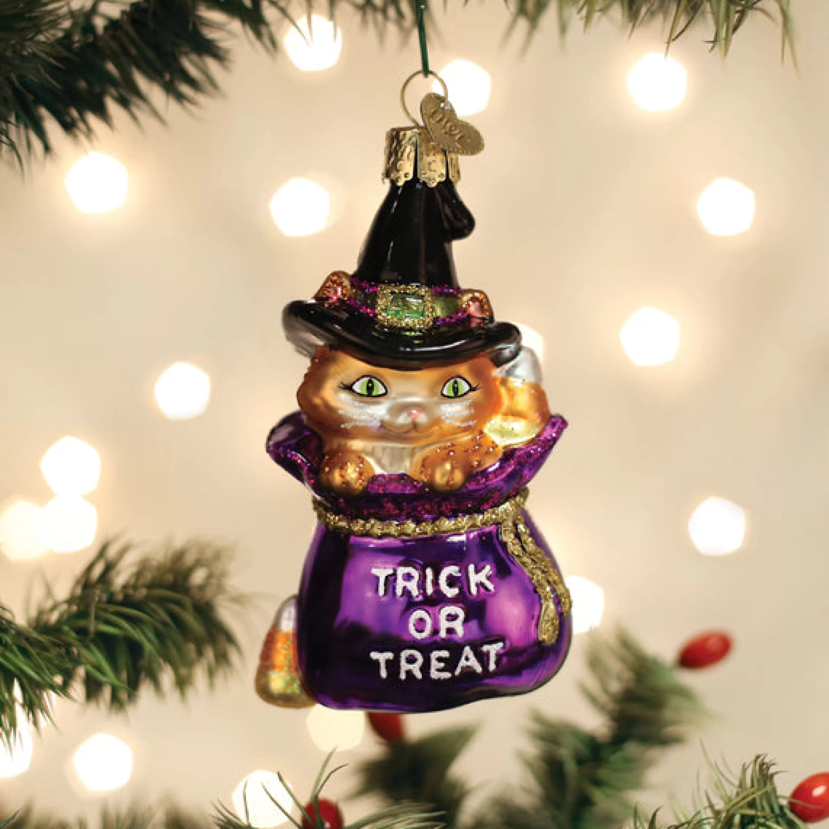 EAST WEST Trick-Or-Treat Kitty Ornament