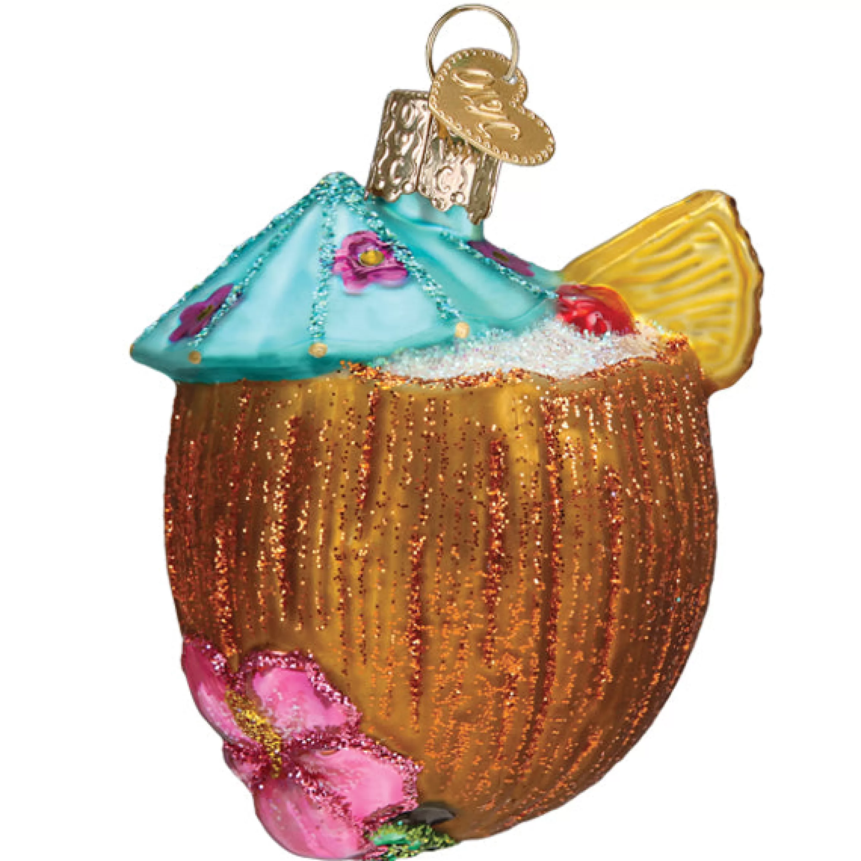 EAST WEST Tropical Coconut Drink Ornament