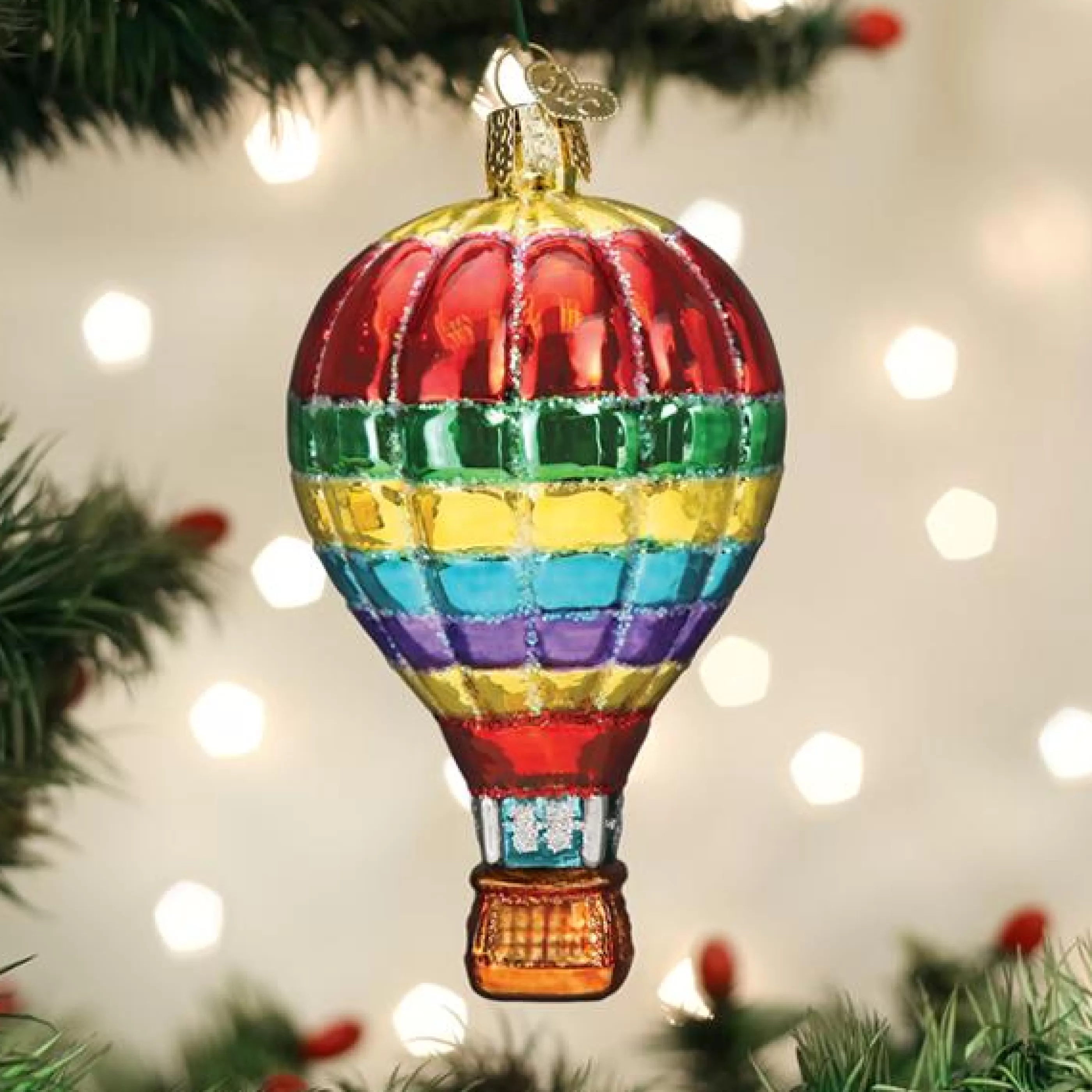 EAST WEST Vibrant Hot Air Balloon Ornament