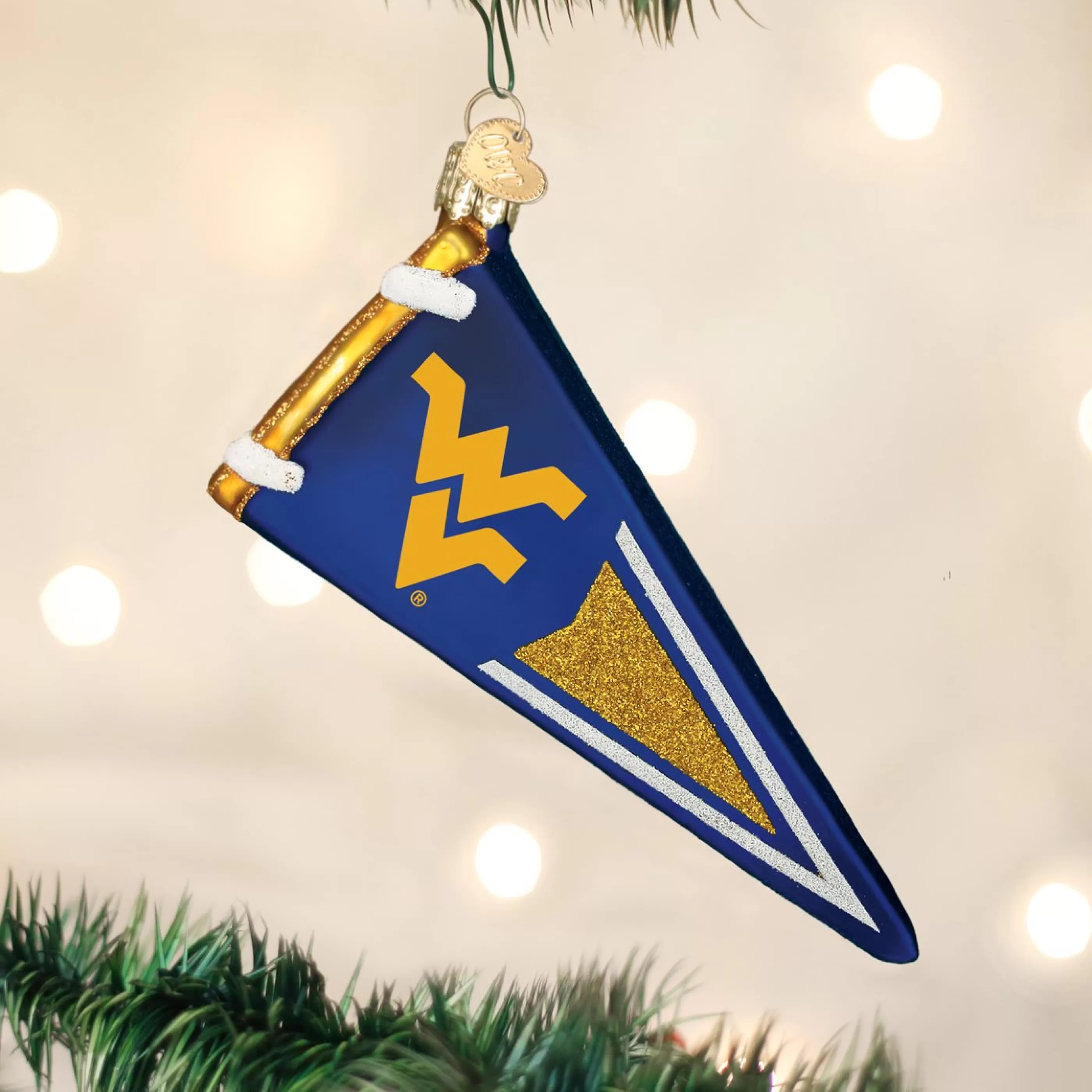 EAST WEST West Virginia Pennant Ornament