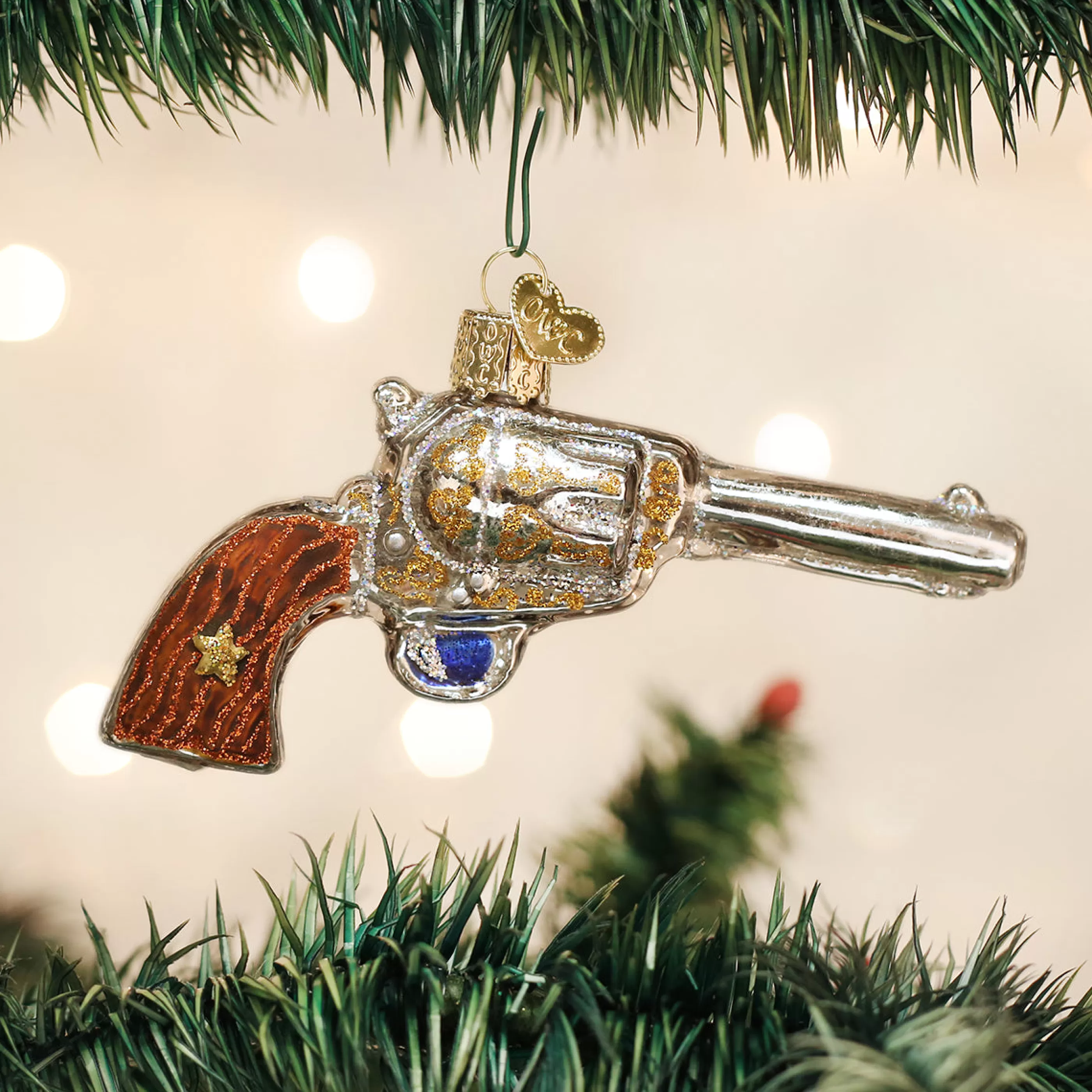 EAST WEST Western Revolver Ornament