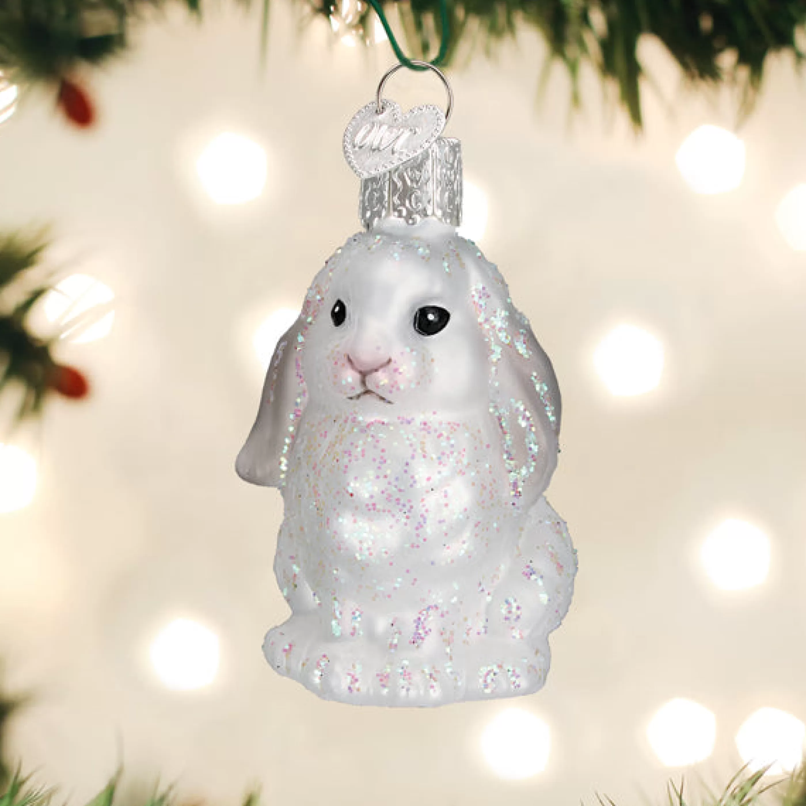 EAST WEST White Baby Bunny Ornament