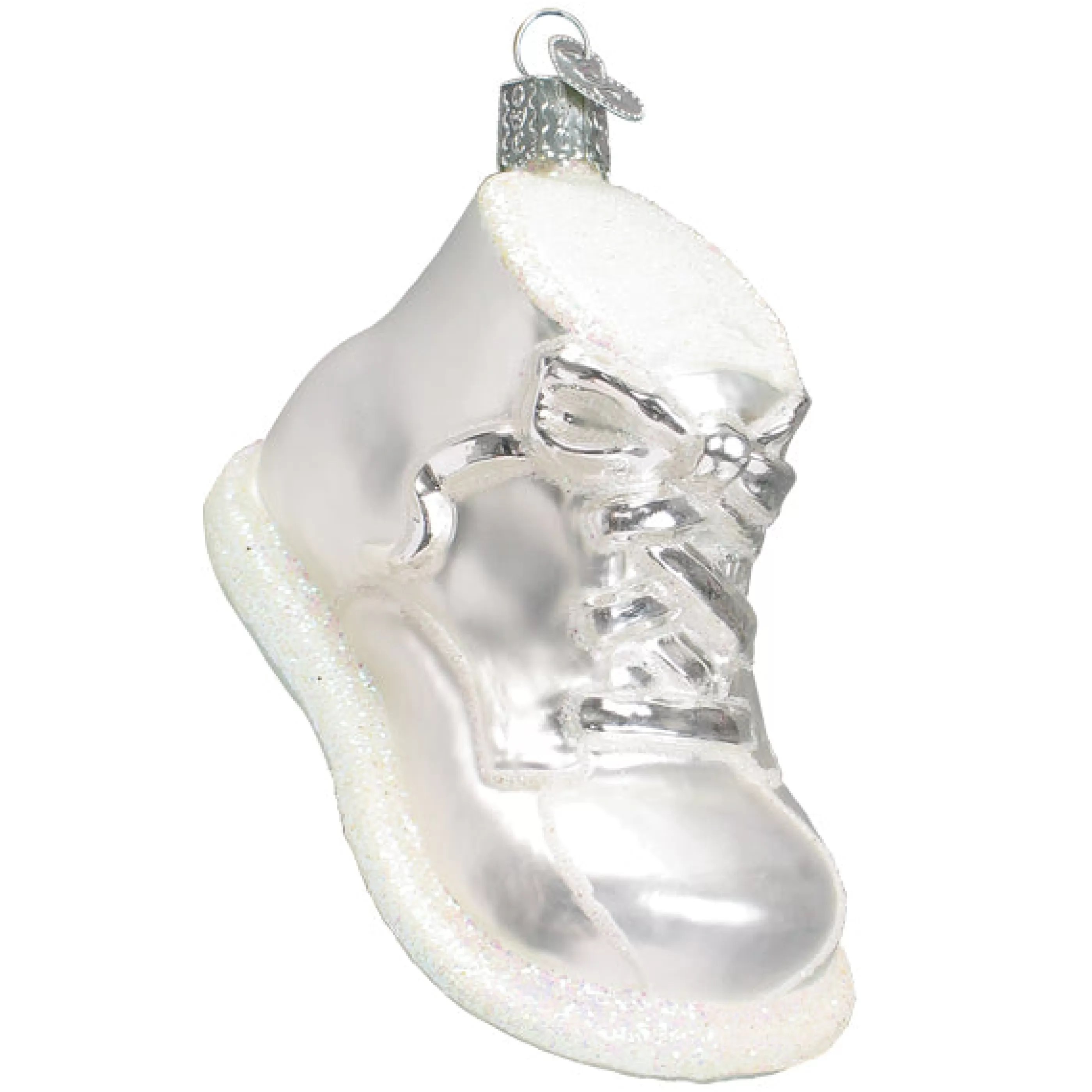 Kasa World Ltd White Baby Shoe Ornament