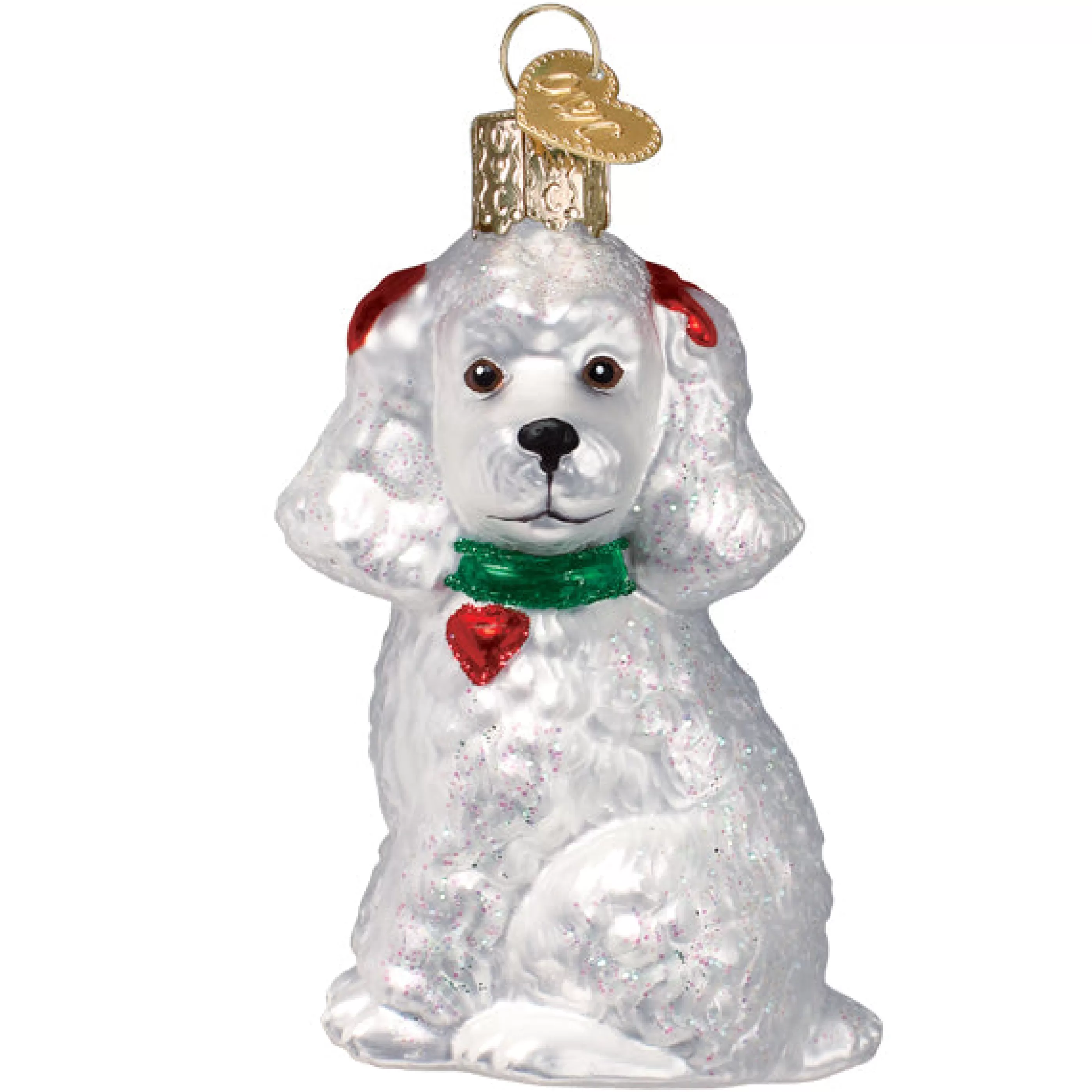 EAST WEST White Poodle Ornament