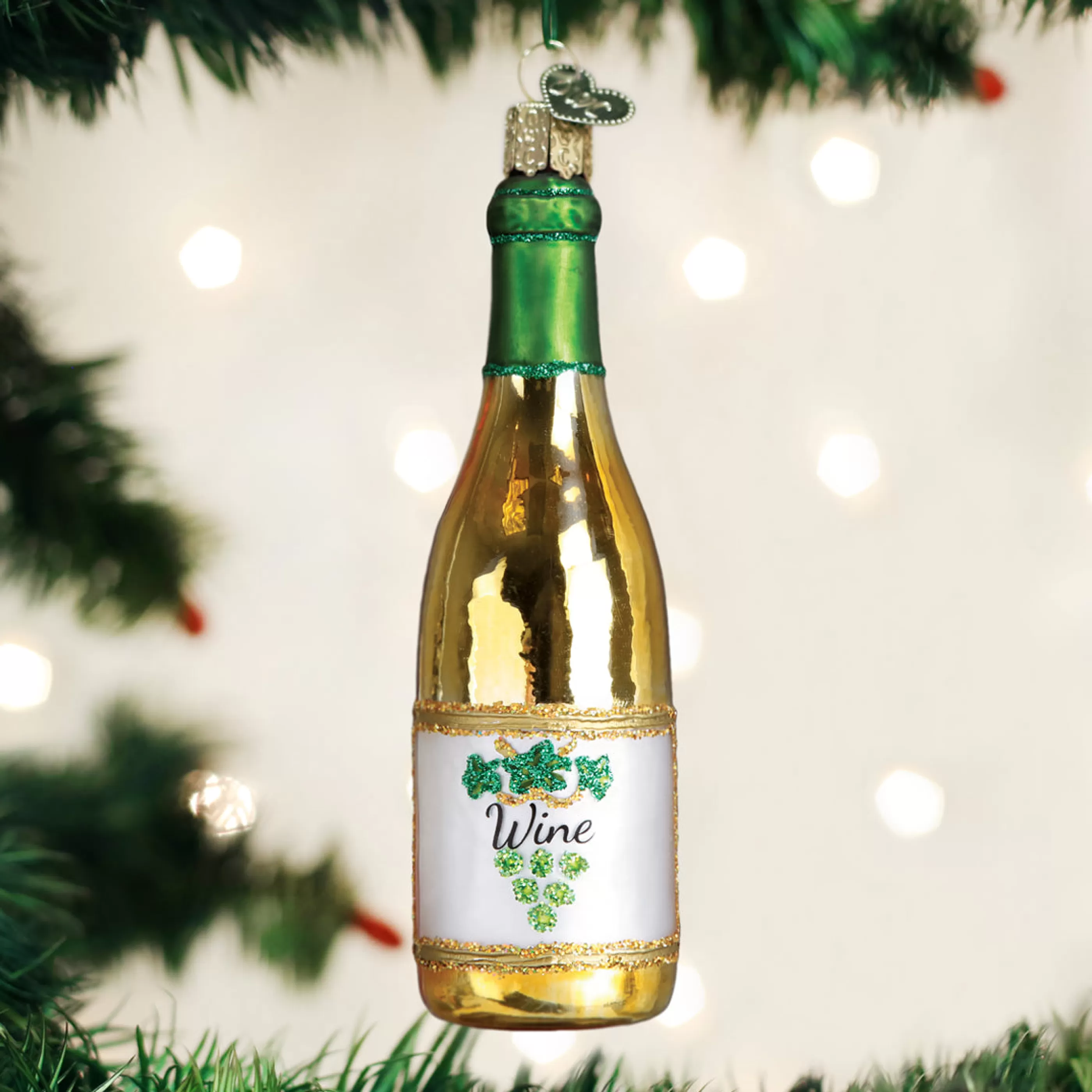 EAST WEST White Wine Bottle Ornament