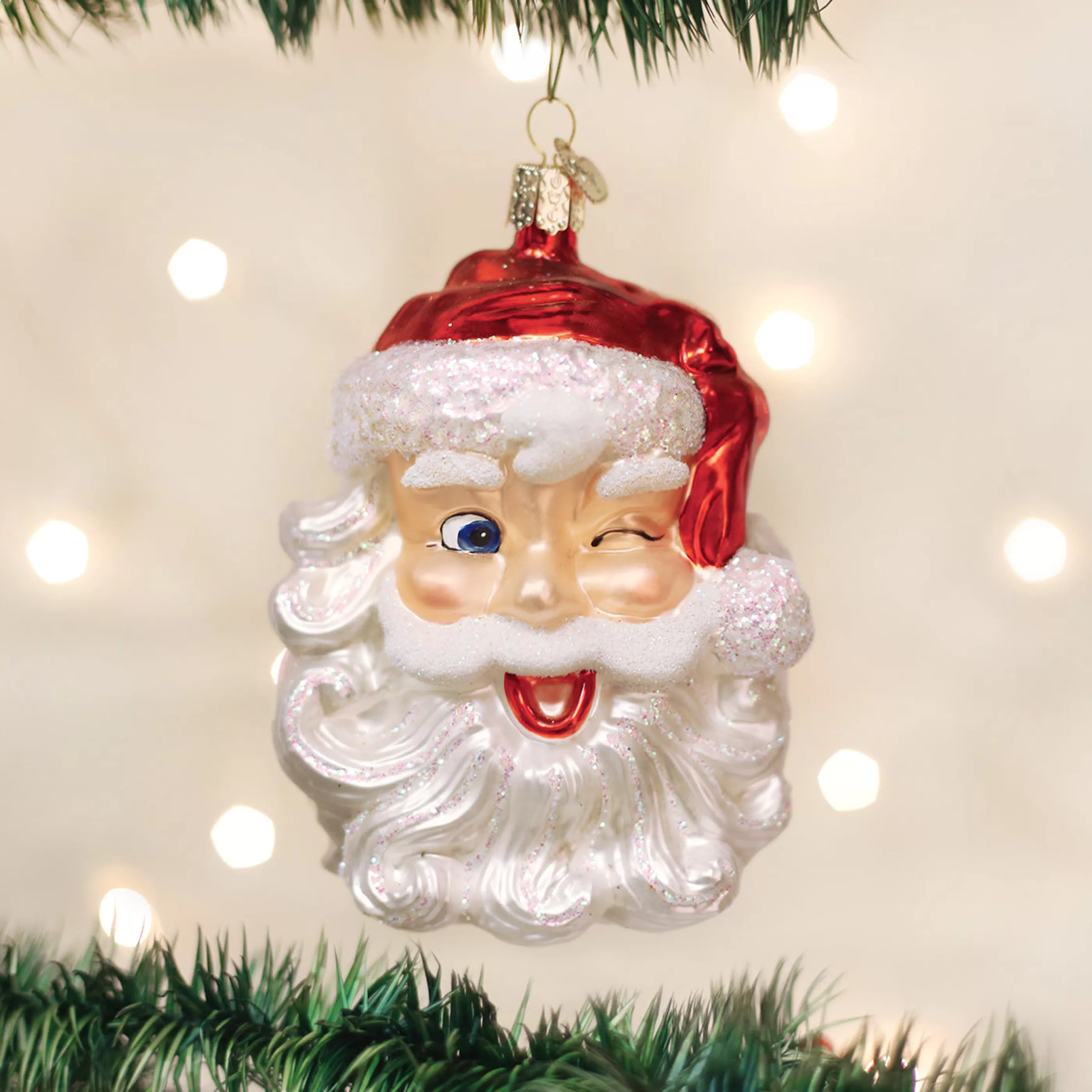 Kasa World Ltd Winking Santa Ornament