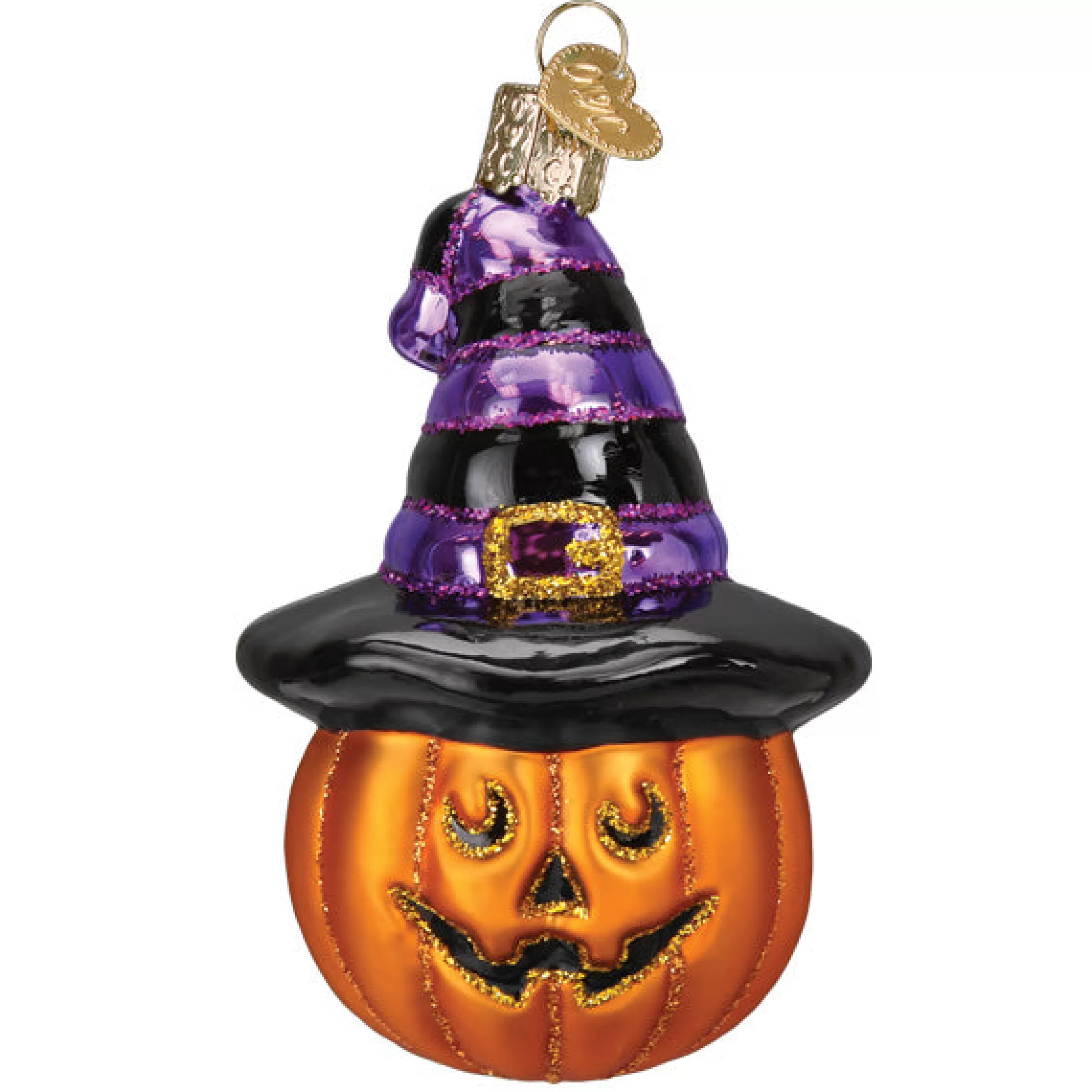 EAST WEST Witch Pumpkin Ornament