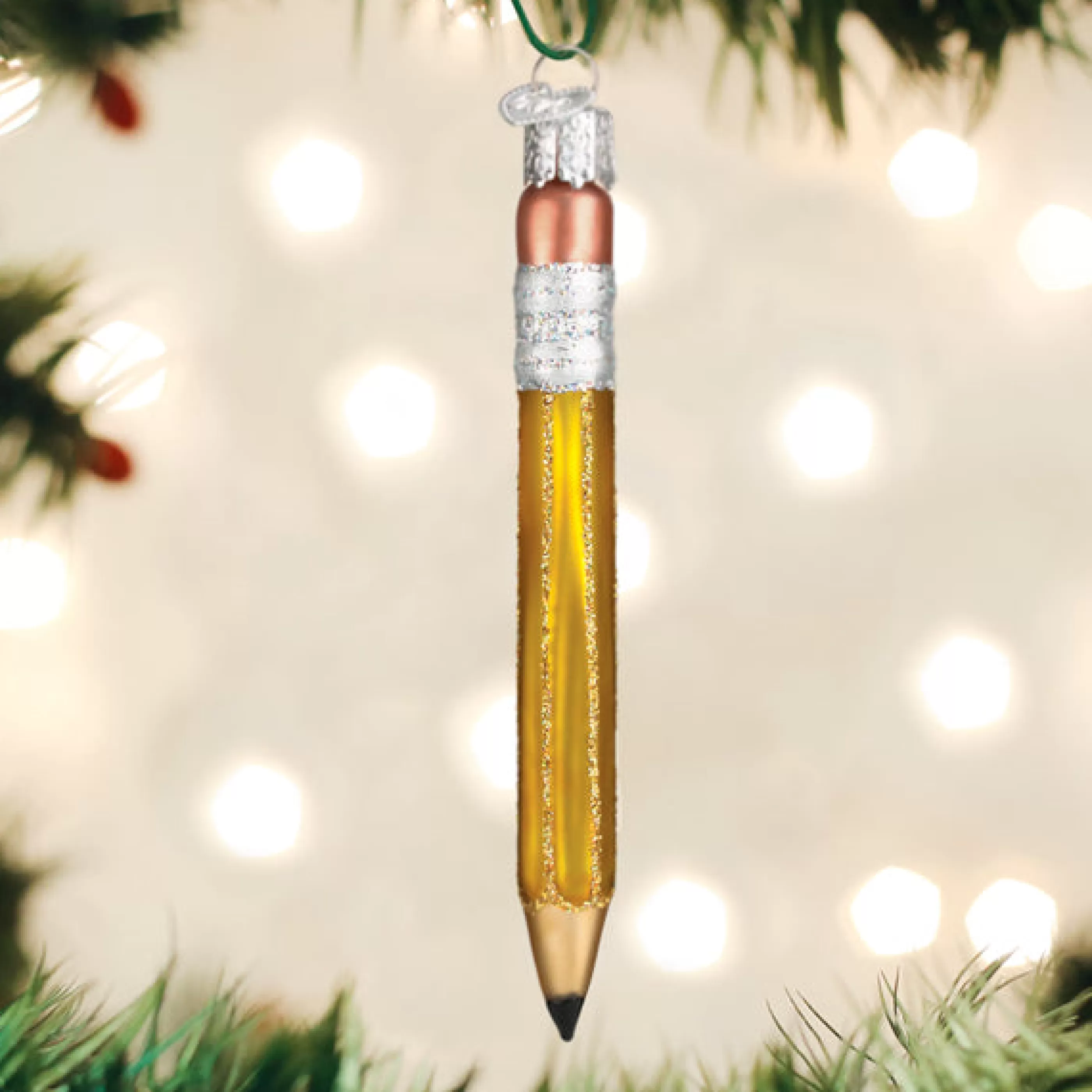 Kasa World Ltd Yellow Pencil Ornament