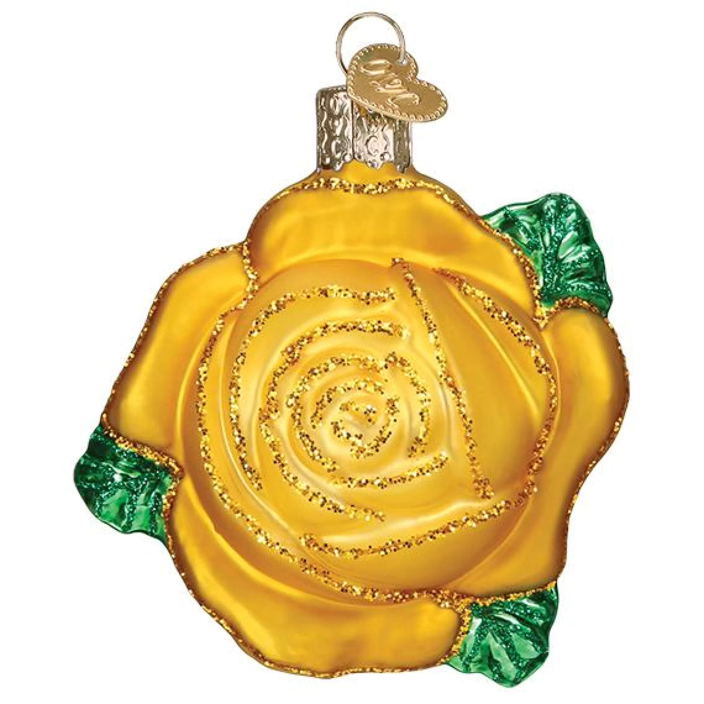 Kasa World Ltd Yellow Rose Ornament